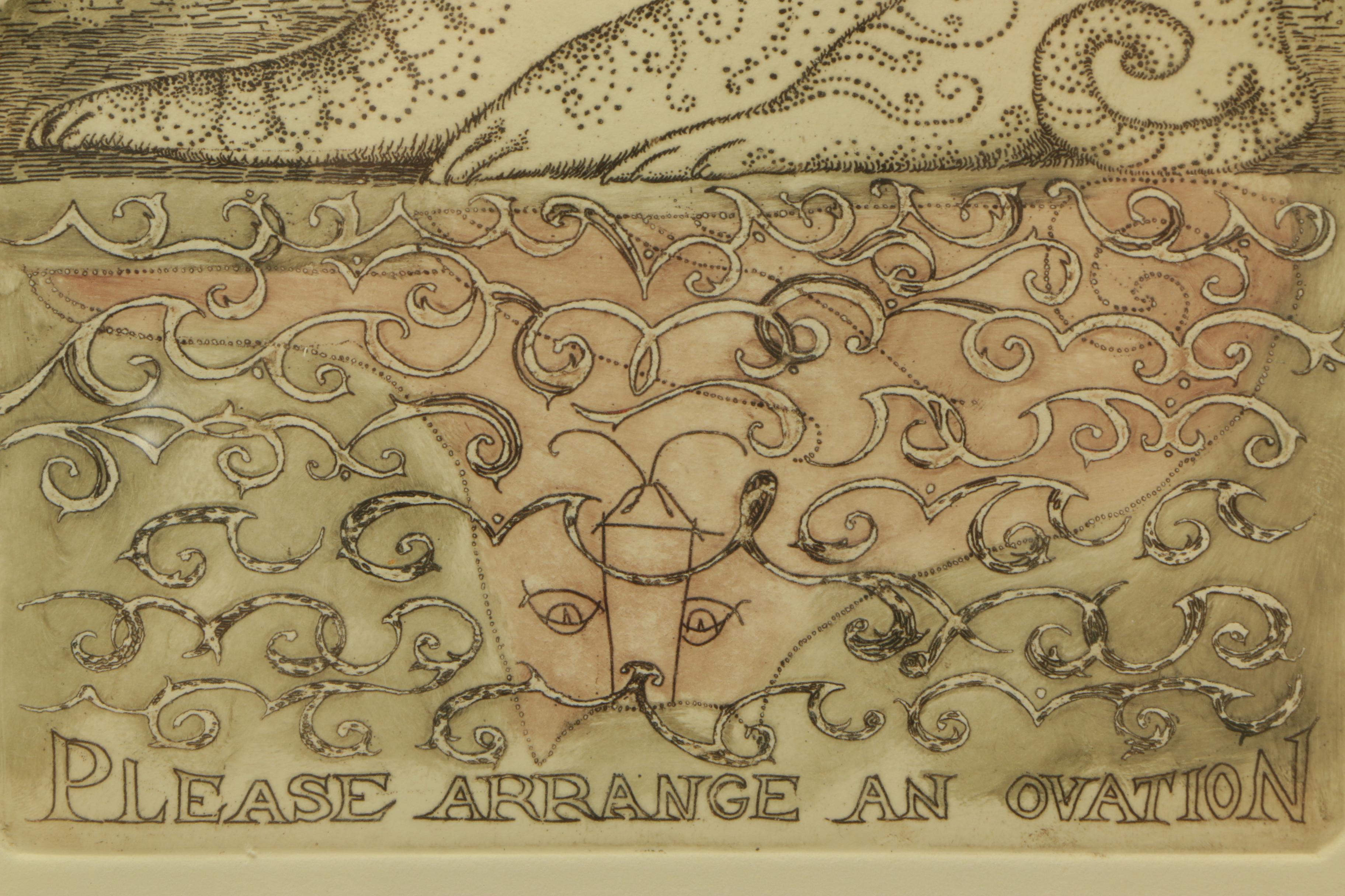 Carol Travers Lummus Limited Edition Etching "Please Arrange an Ovation"