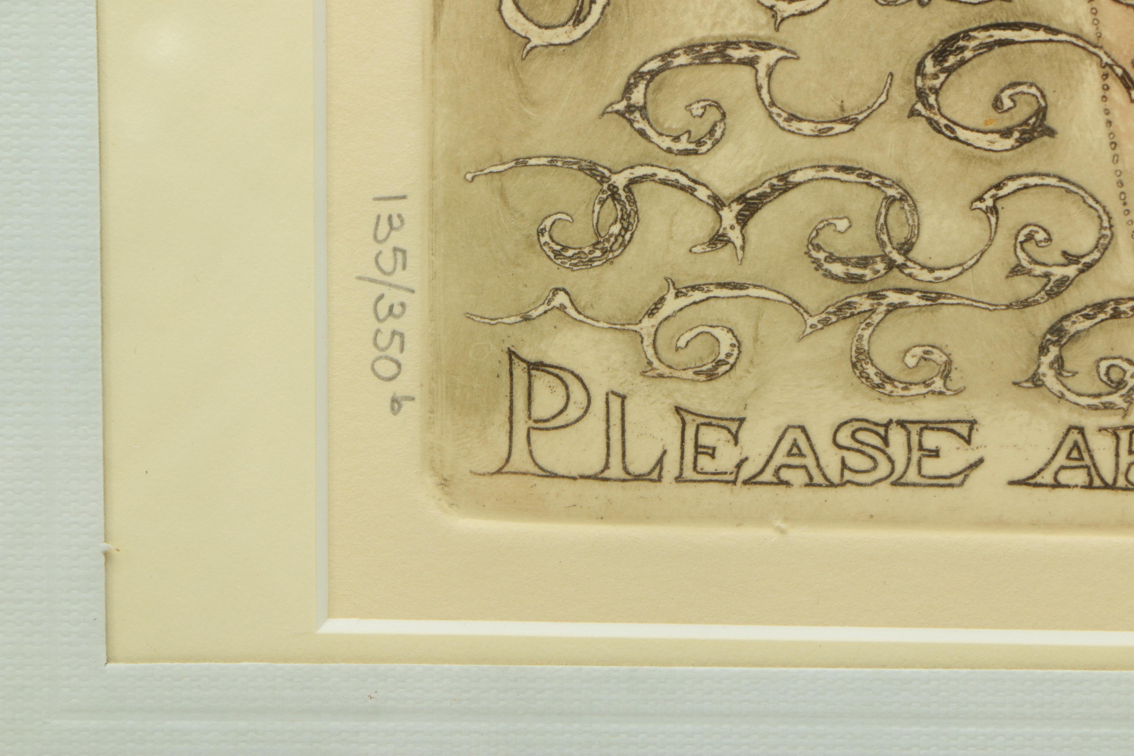 Carol Travers Lummus Limited Edition Etching "Please Arrange an Ovation"