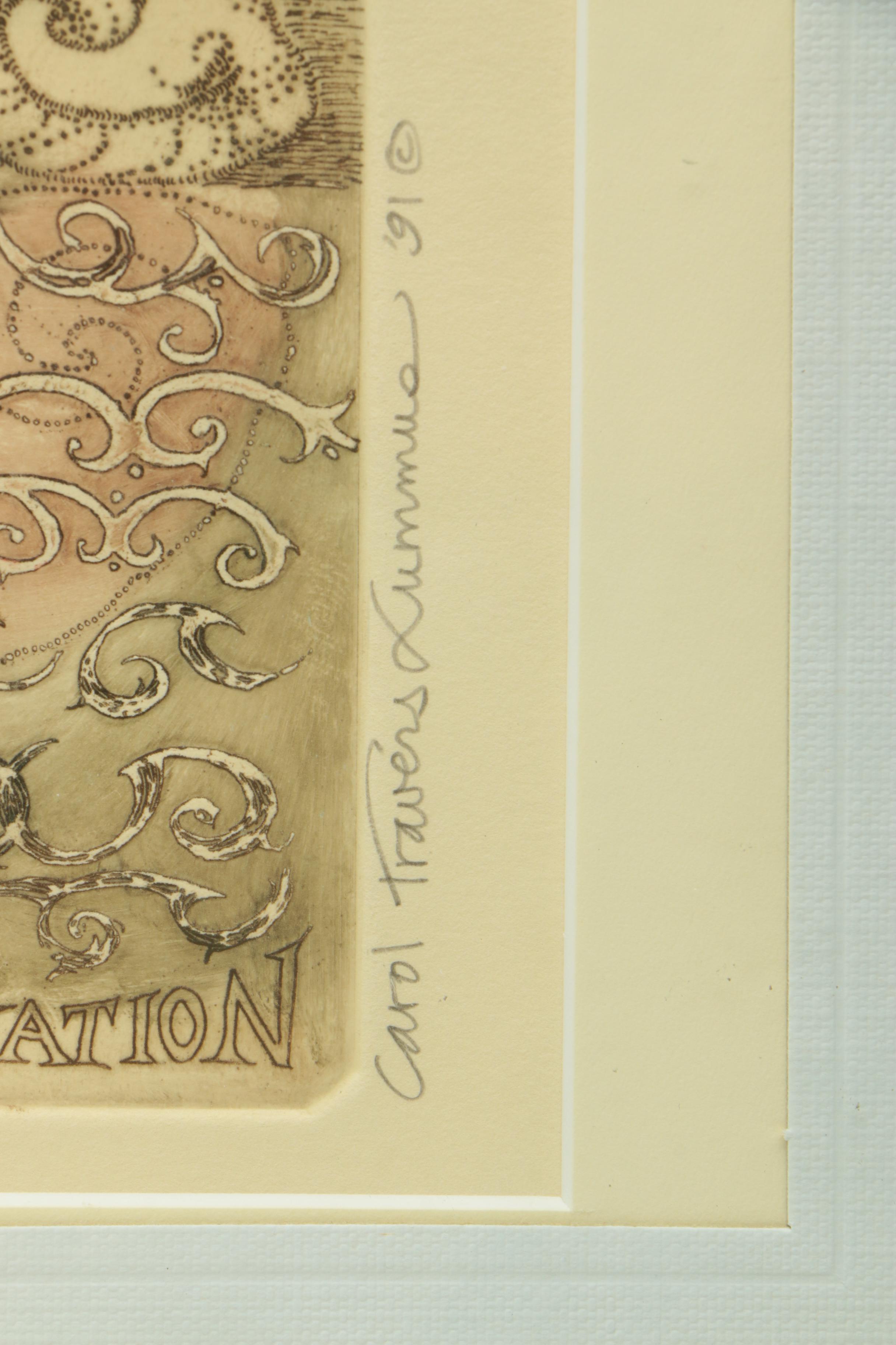 Carol Travers Lummus Limited Edition Etching "Please Arrange an Ovation"