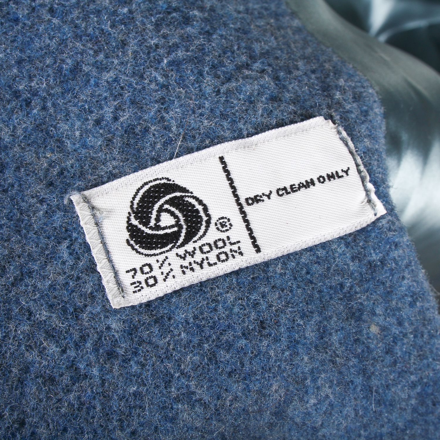 Vintage Blue Wool Coat with Fox Fur Collar