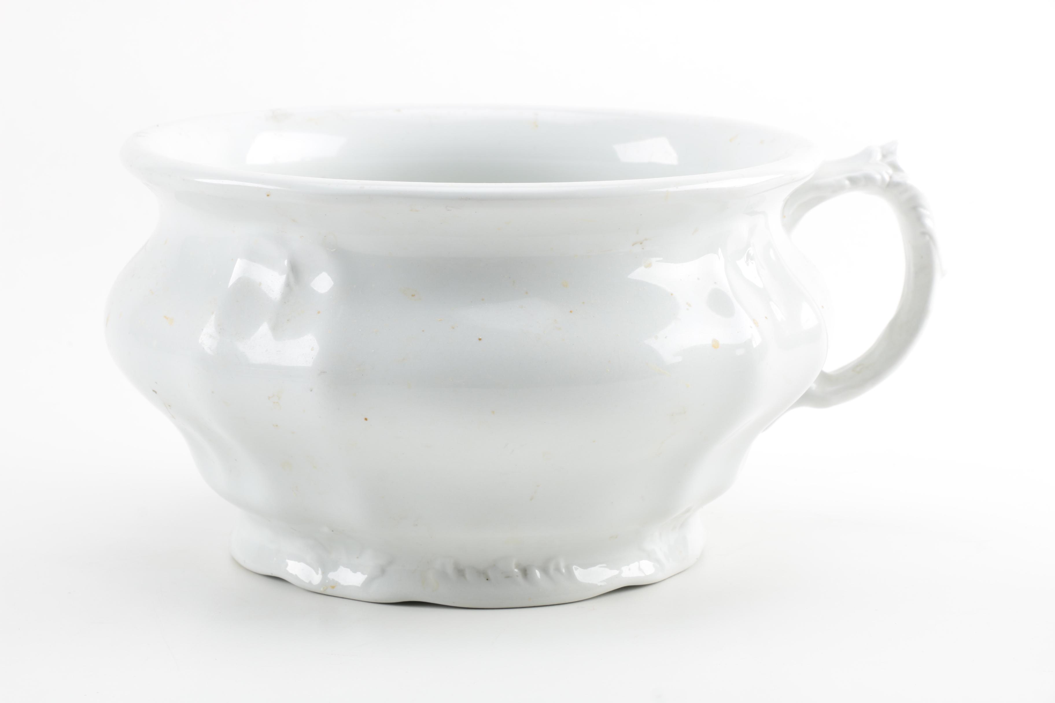 Johnson Bros. Antique Chamber Pot and Adams Ironstone Pitcher