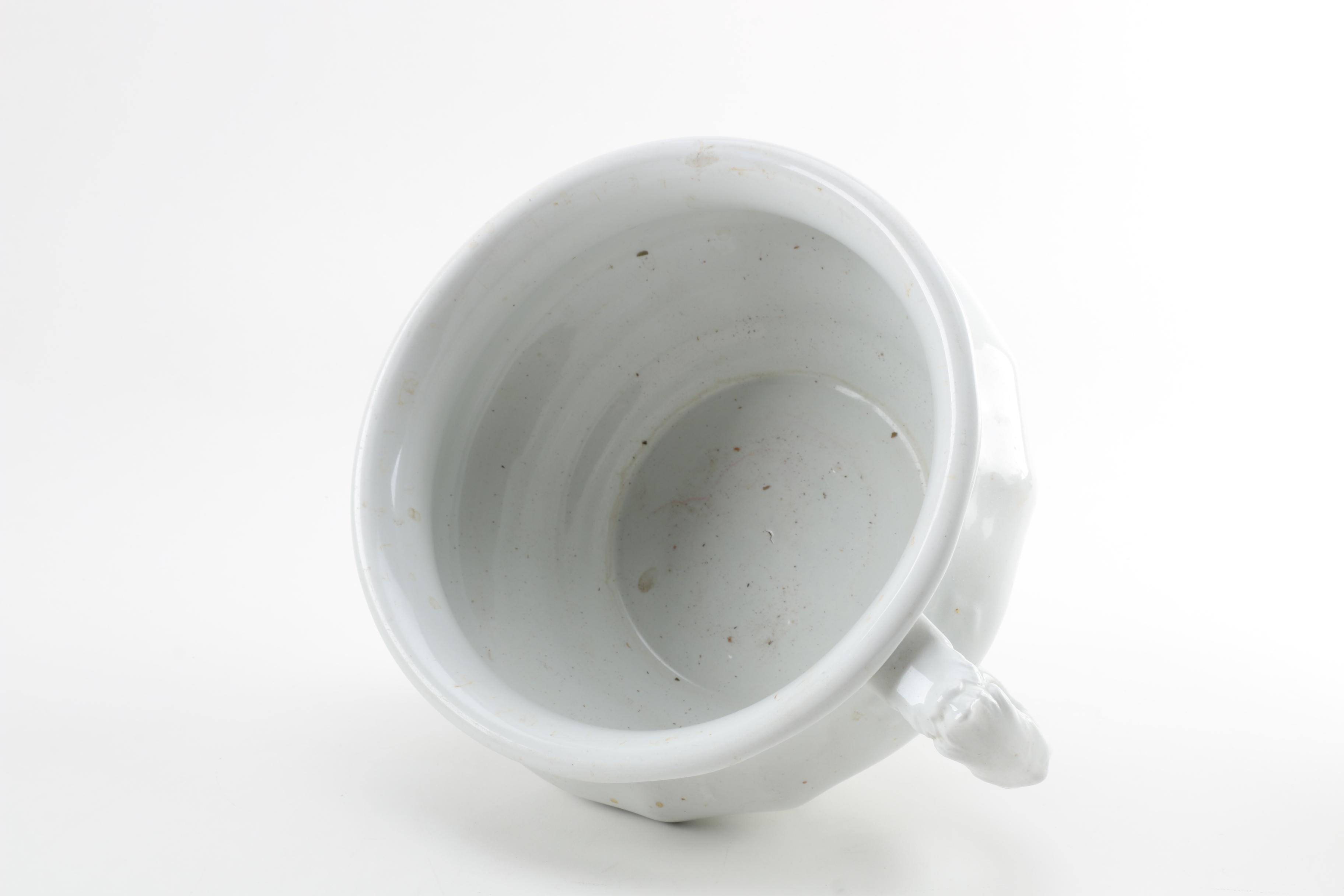 Johnson Bros. Antique Chamber Pot and Adams Ironstone Pitcher