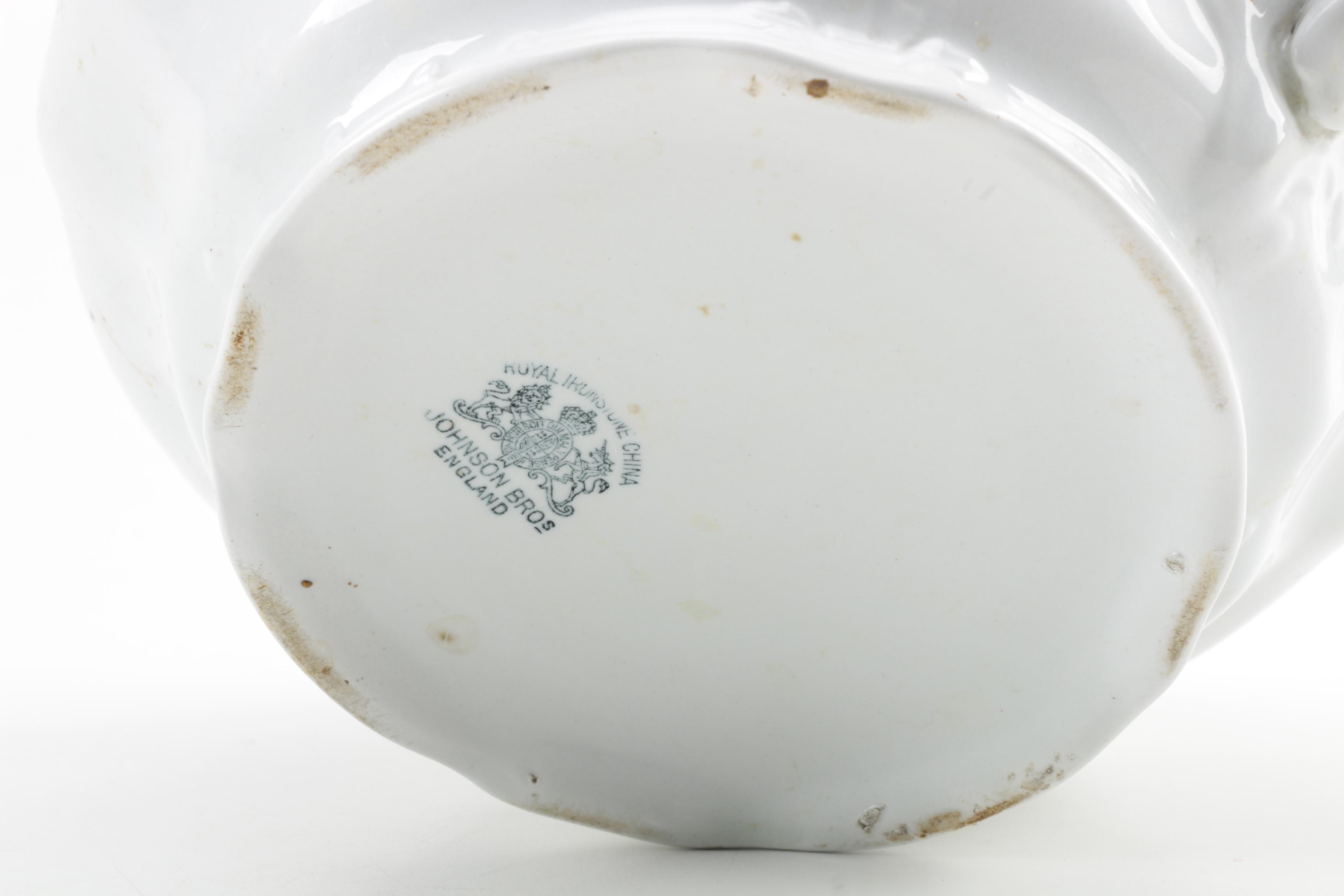 Johnson Bros. Antique Chamber Pot and Adams Ironstone Pitcher