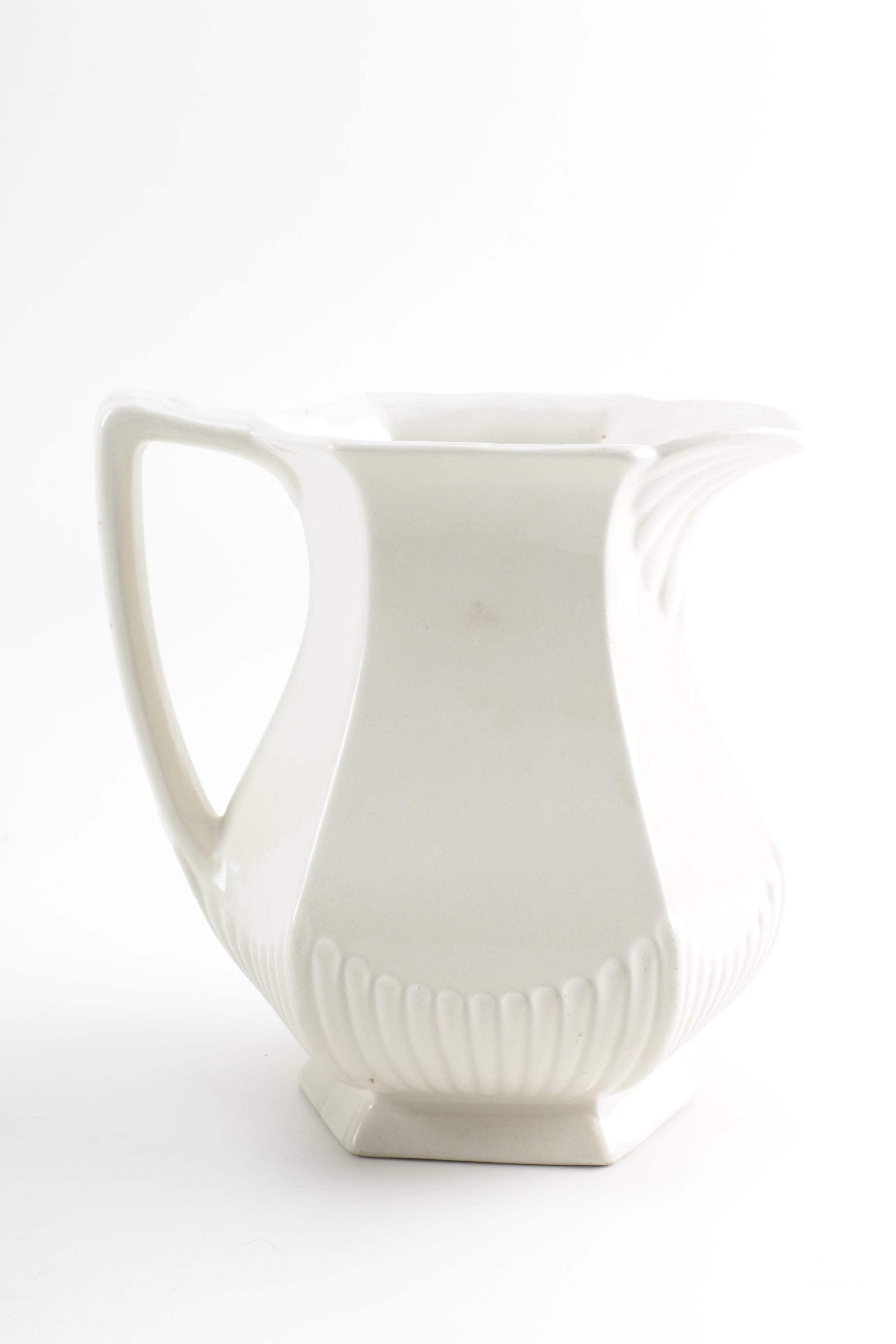 Johnson Bros. Antique Chamber Pot and Adams Ironstone Pitcher