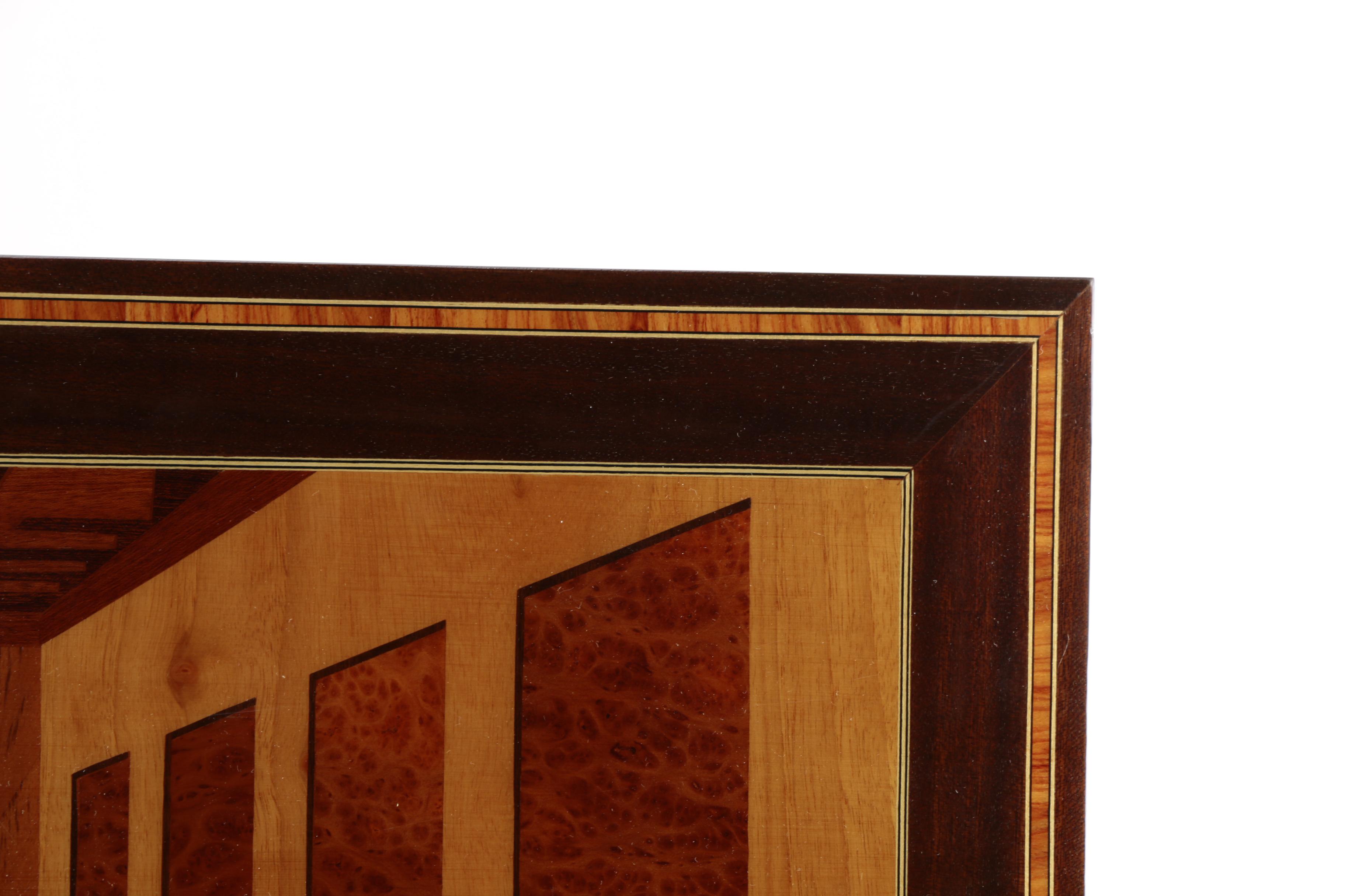 Italian Wooden Inlaid Wall Hanging depicting "The Last Supper"