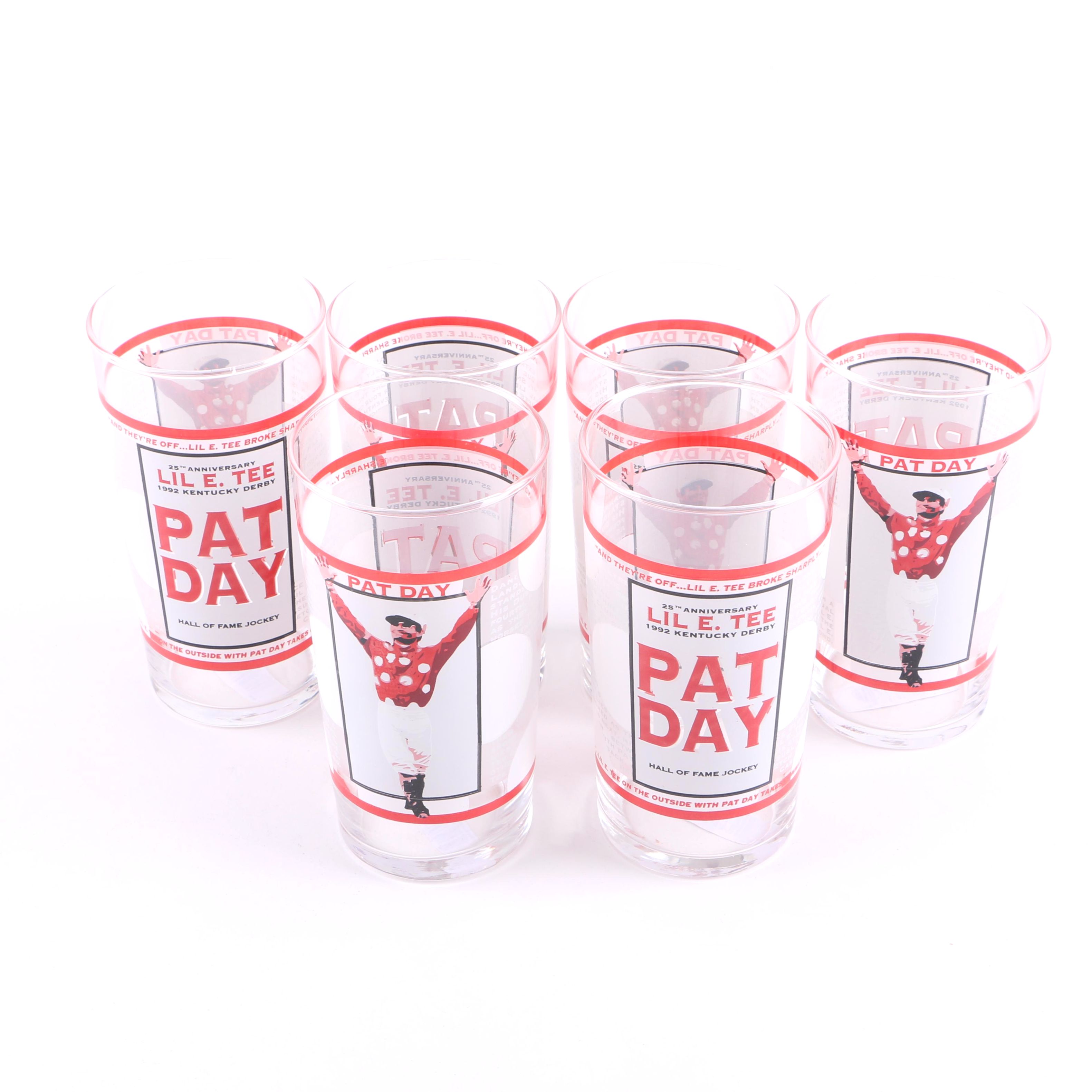 Set of Pat Day Kentucky Derby Glasses