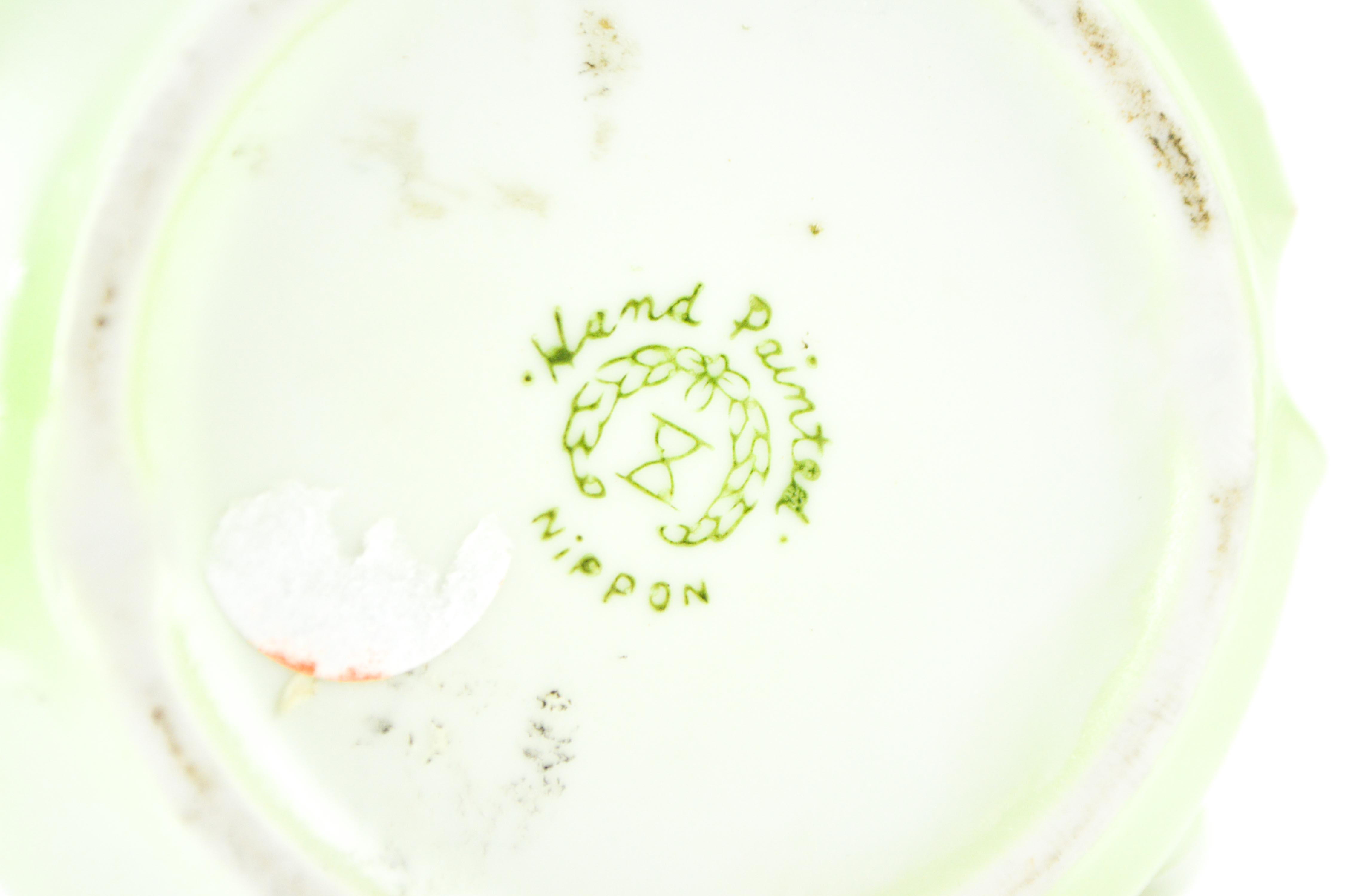 Modern Reproduction Floral China Mustache Mugs