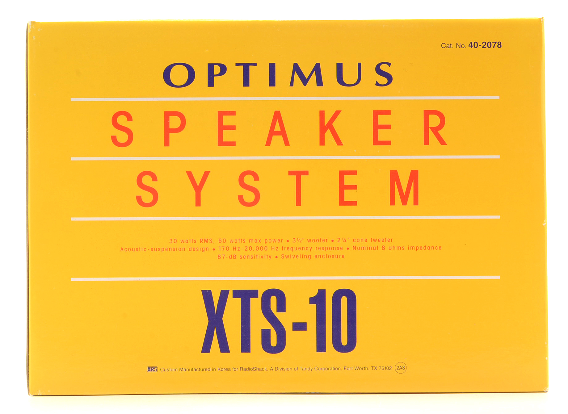 Pair of Optimus Speaker System Model XTS-10 Units