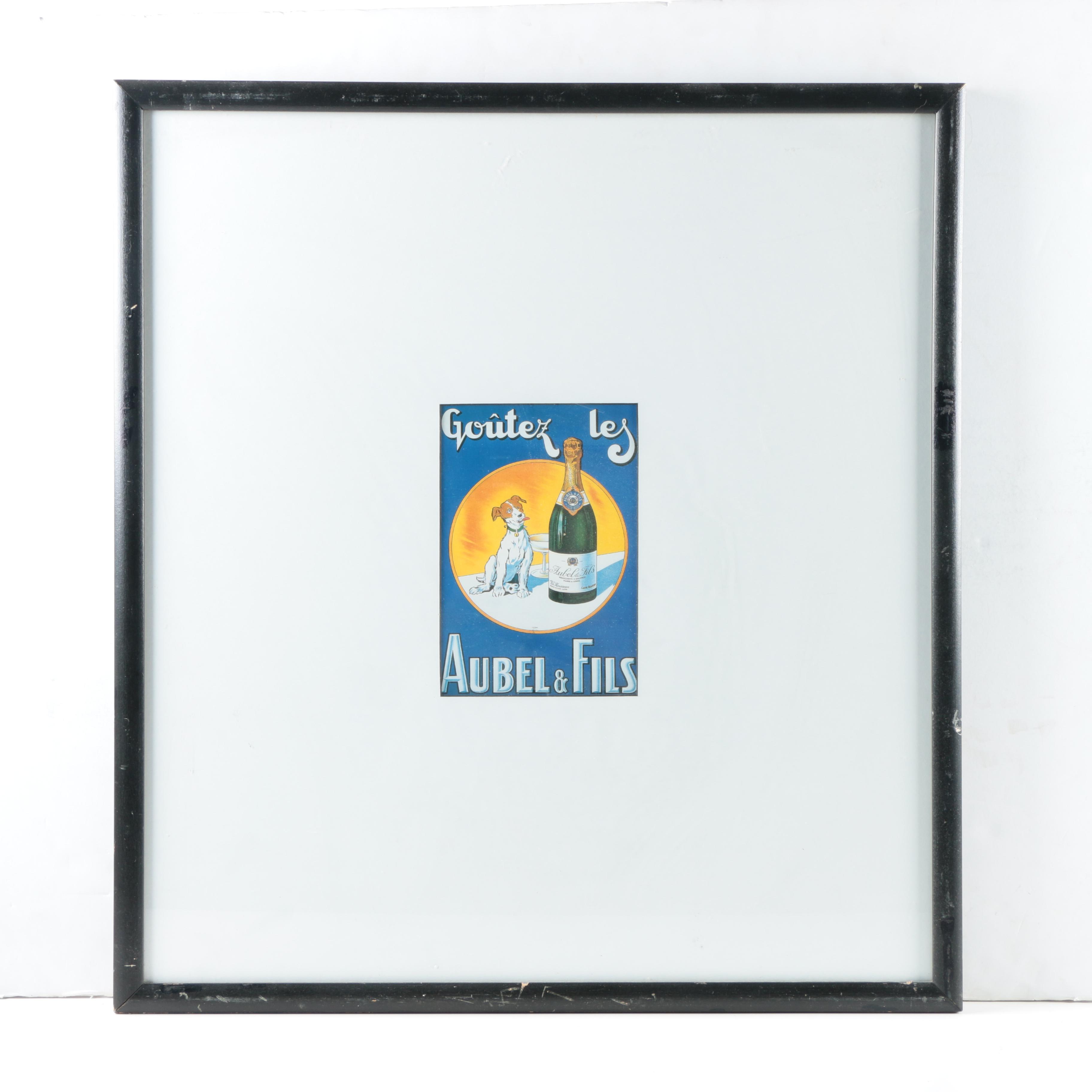 Vintage Offset Lithograph "Goutez les Aubel & Fils"