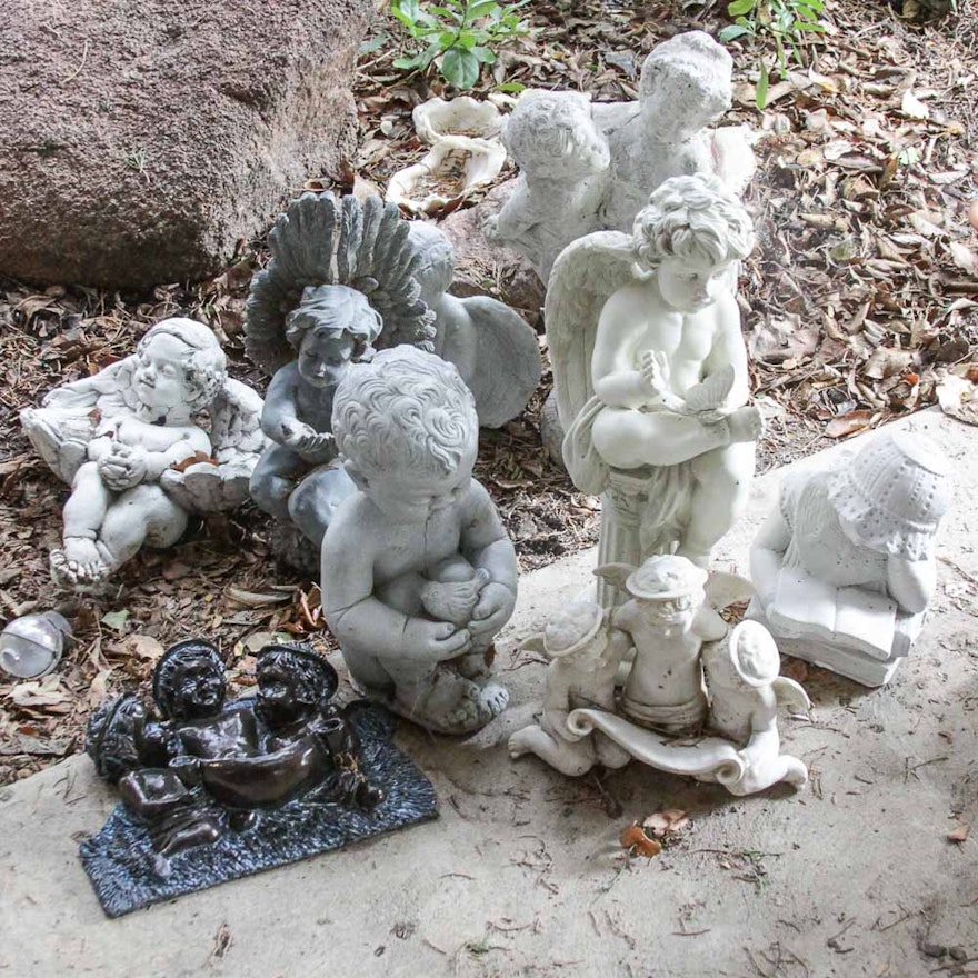 Garden Sculptures of Cherubs and Children