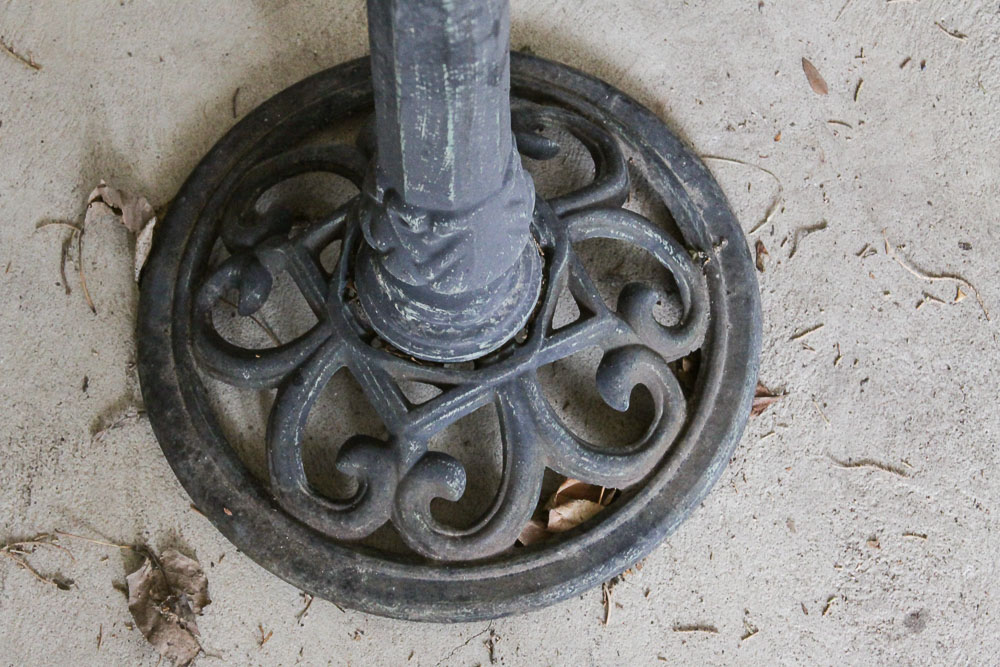 Patinated Cast Aluminum Bird Bath