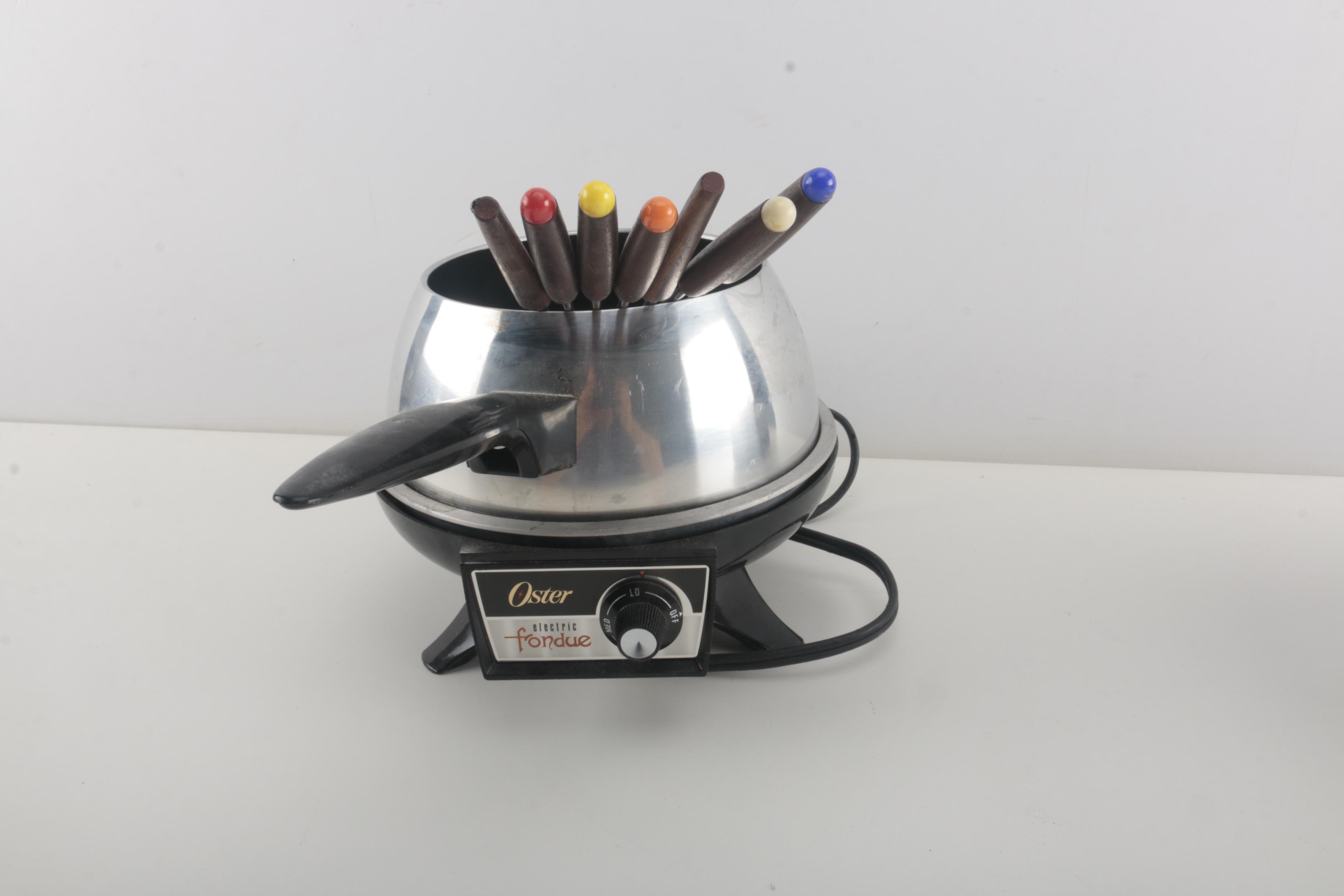 Vintage Oster Electric Fondue Pot and Salton Hotray Bun Warmer