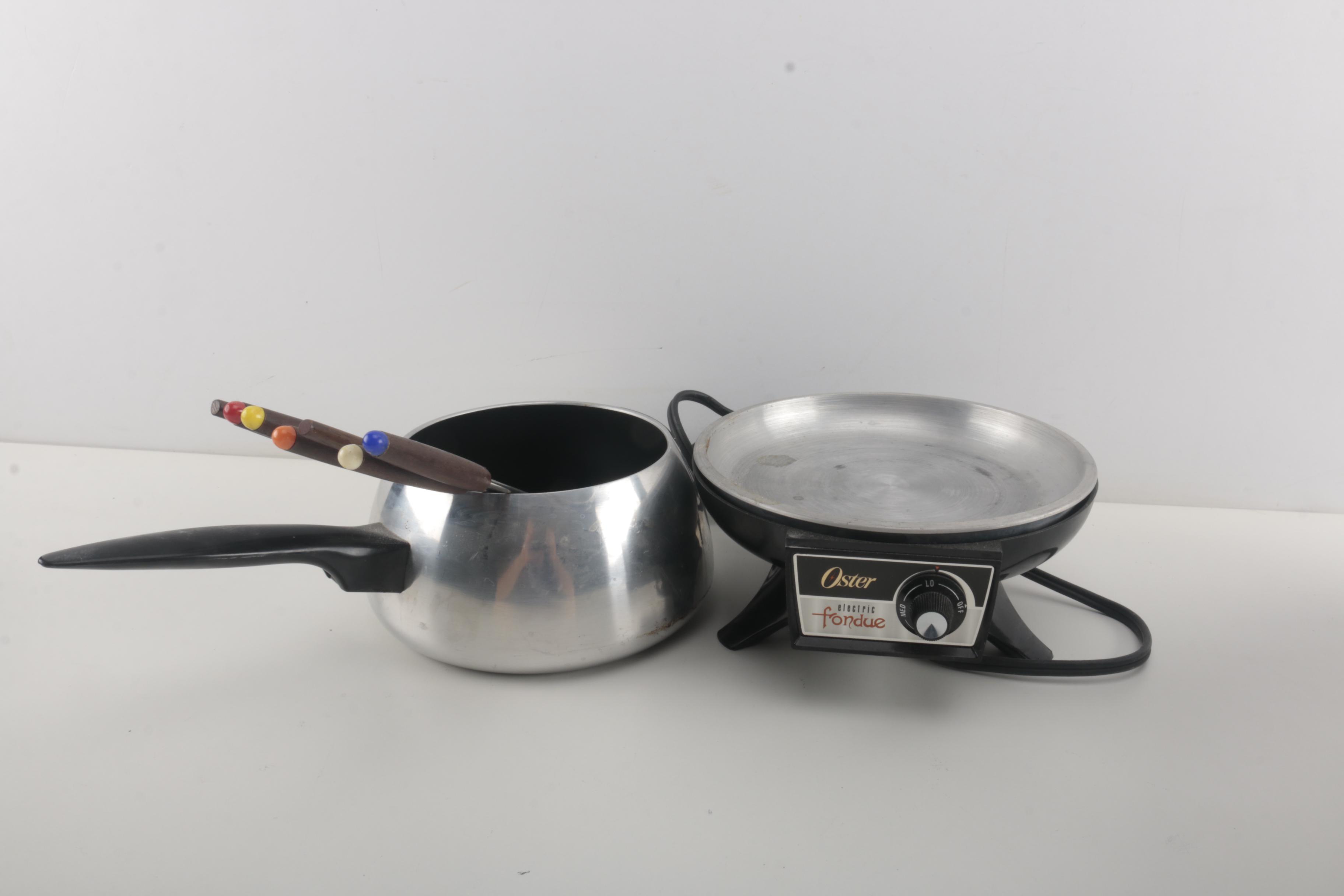 Vintage Oster Electric Fondue Pot and Salton Hotray Bun Warmer