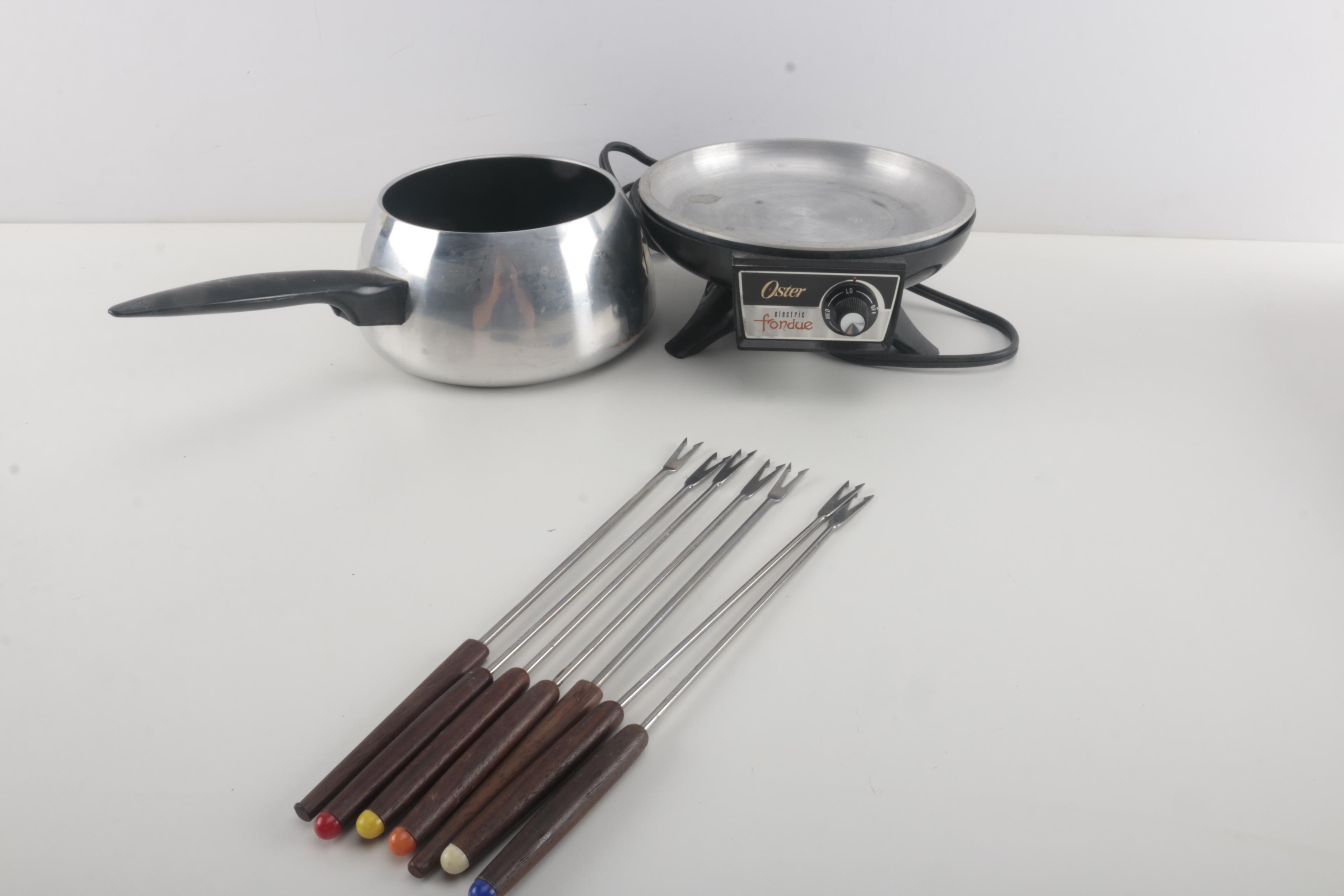 Vintage Oster Electric Fondue Pot and Salton Hotray Bun Warmer