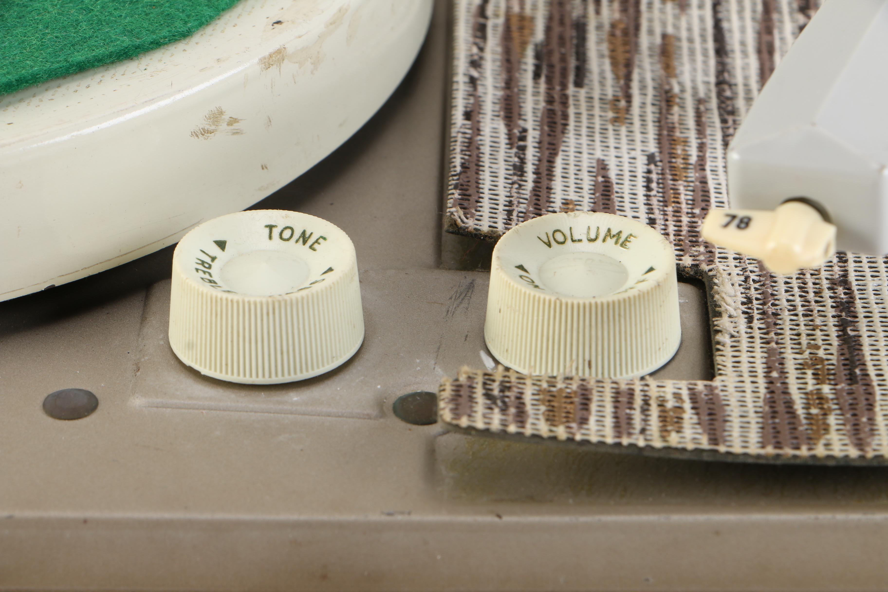 RCA Victor Portable Record Player and 45 rpm Singles