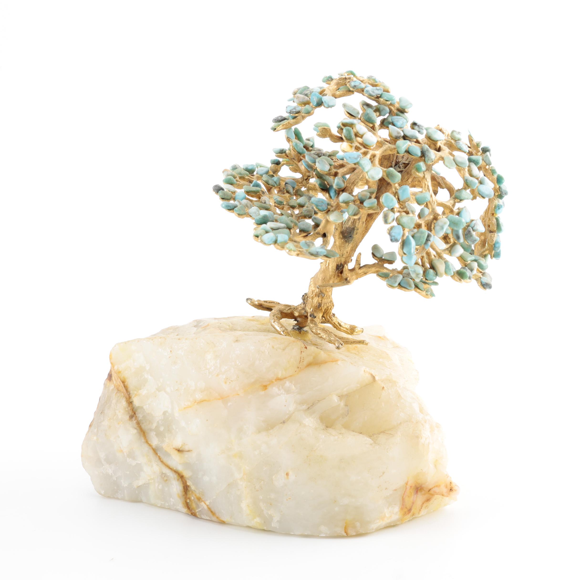 Turquoise and Quartz Bonsai Tree