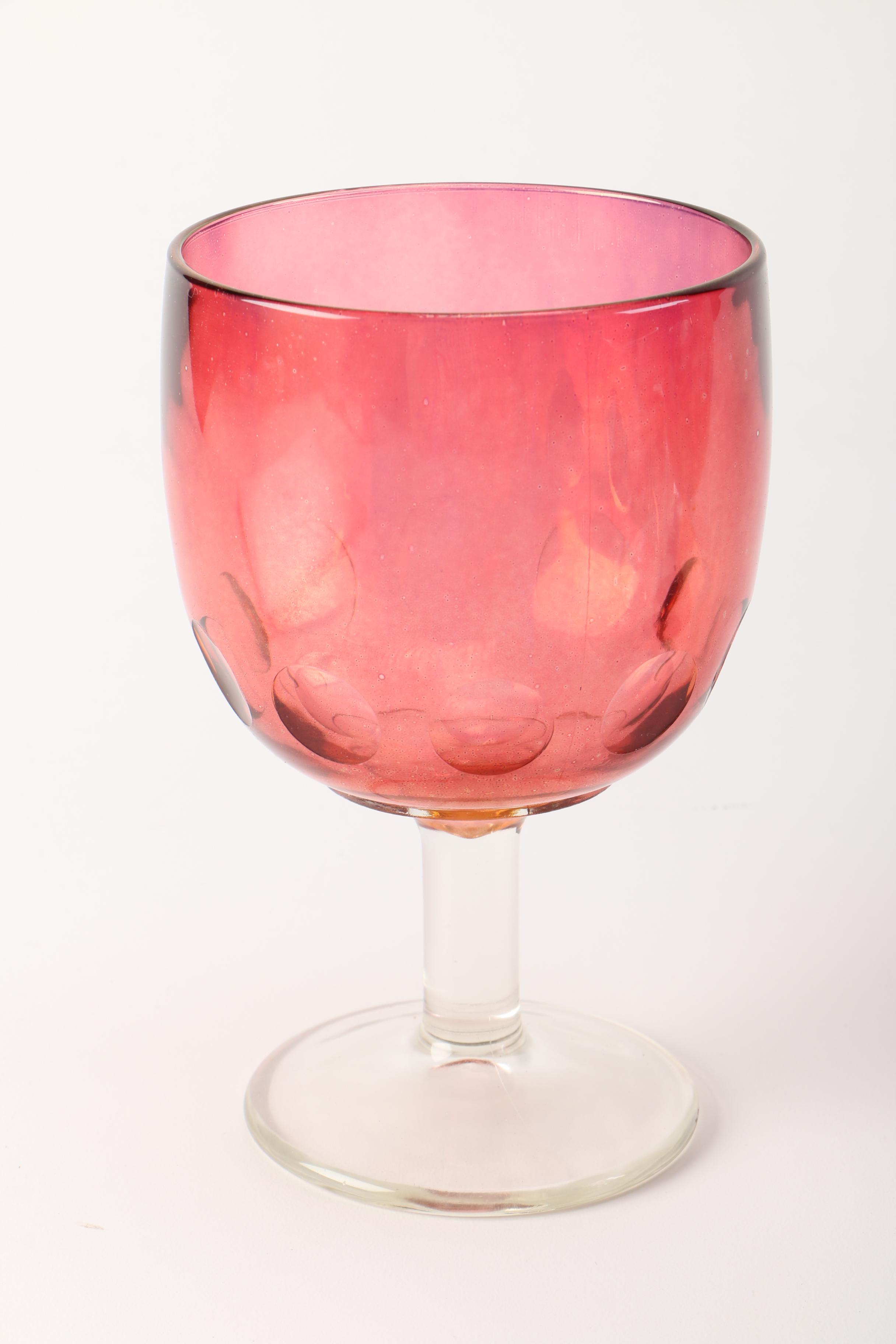 Assorted Ruby Flashed Glassware Inculding Anitque "Kings Crown"