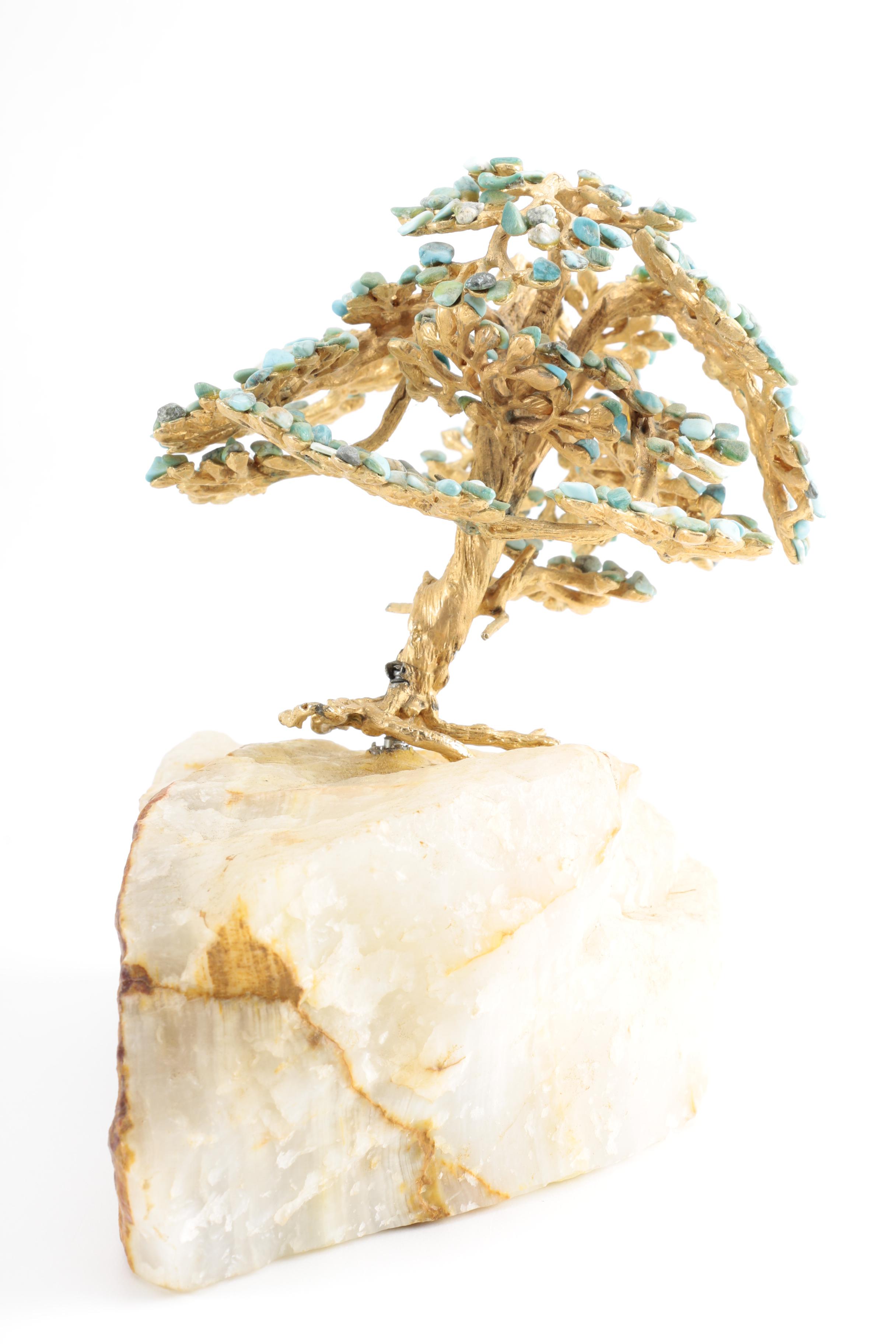 Turquoise and Quartz Bonsai Tree