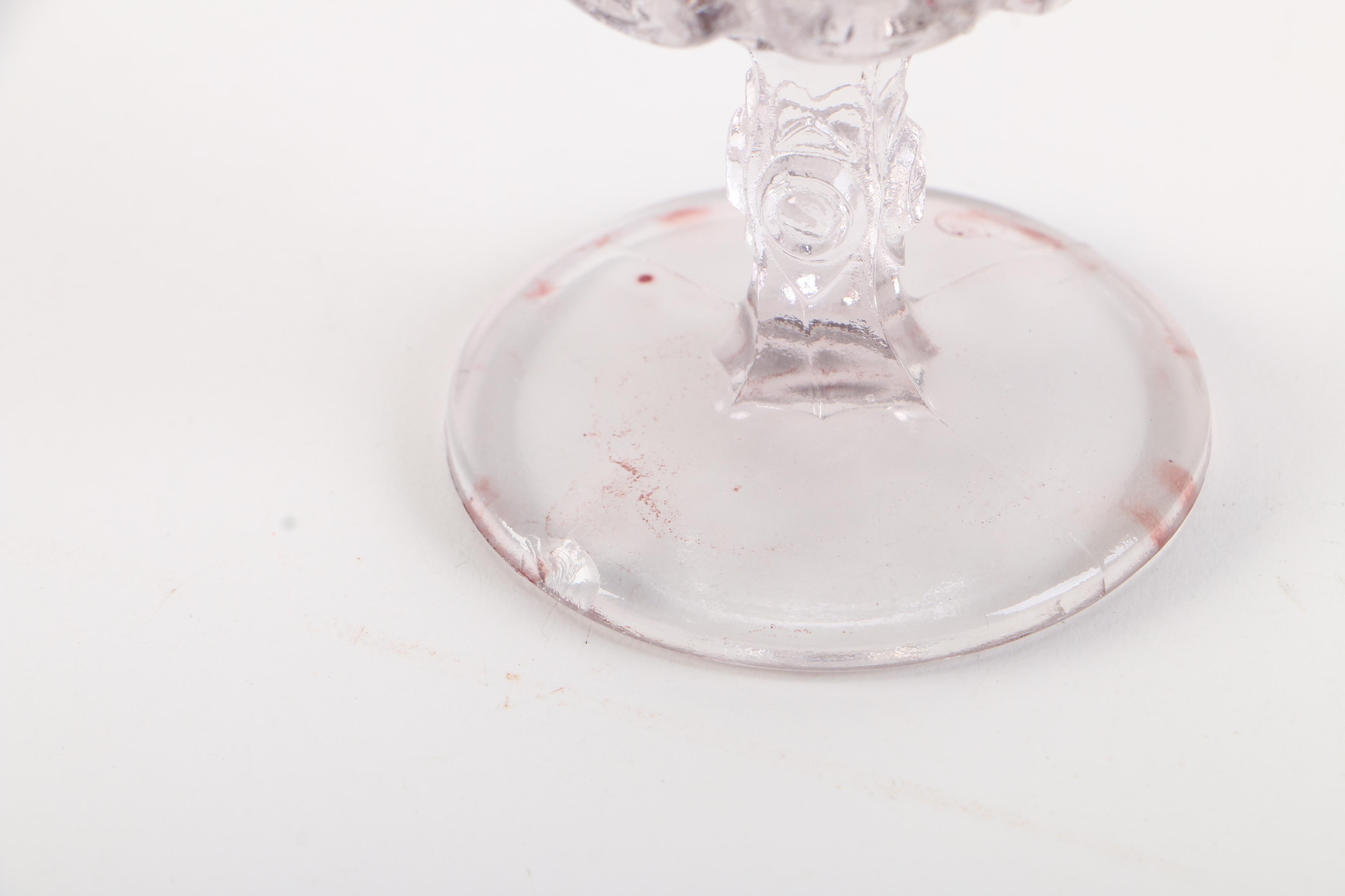 Assorted Ruby Flashed Glassware Inculding Anitque "Kings Crown"