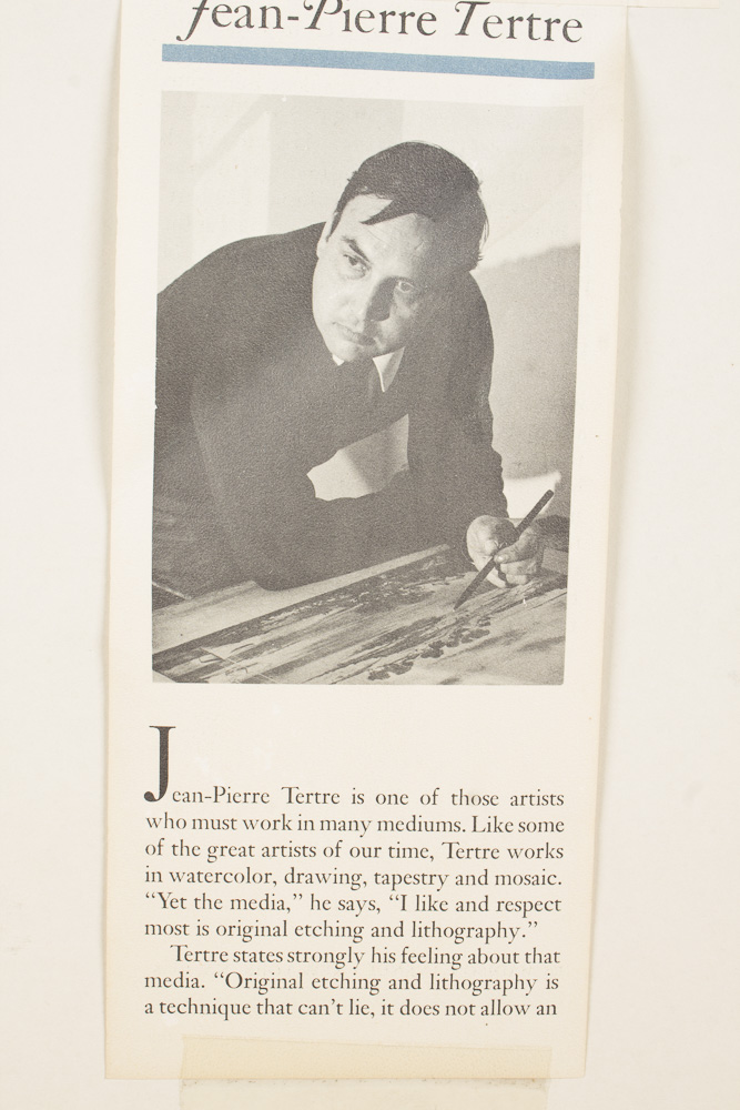 Jean-Pierre Tertre Limited Edition Lithograph on Paper