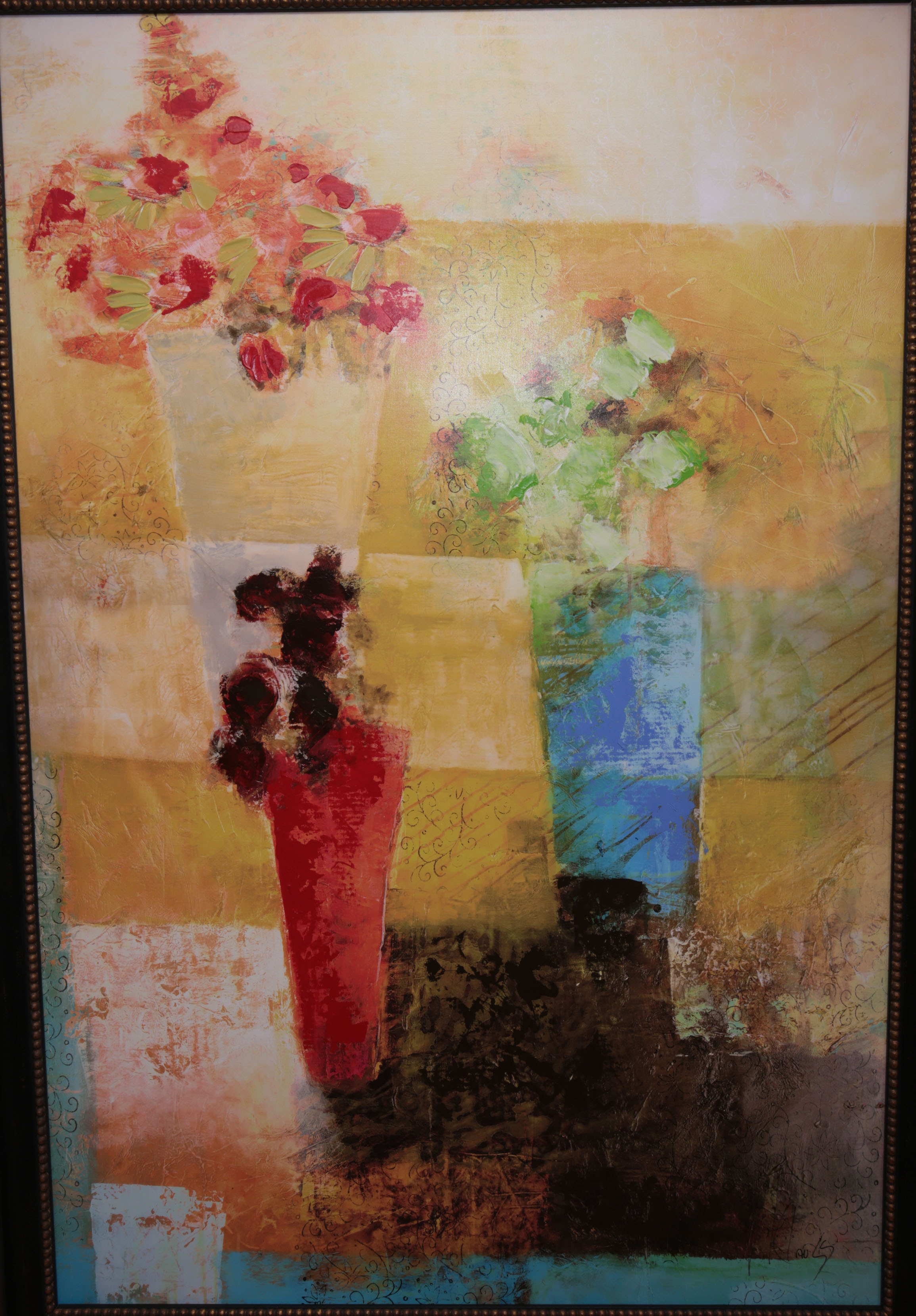Victor Klauss Original Painting on Canvas "Vases"