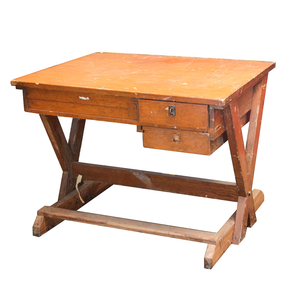 Vintage Wood Work Table