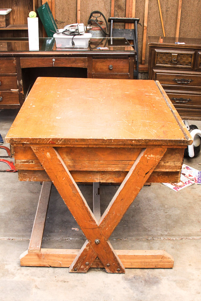 Vintage Wood Work Table