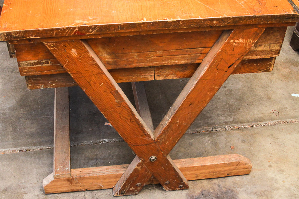 Vintage Wood Work Table