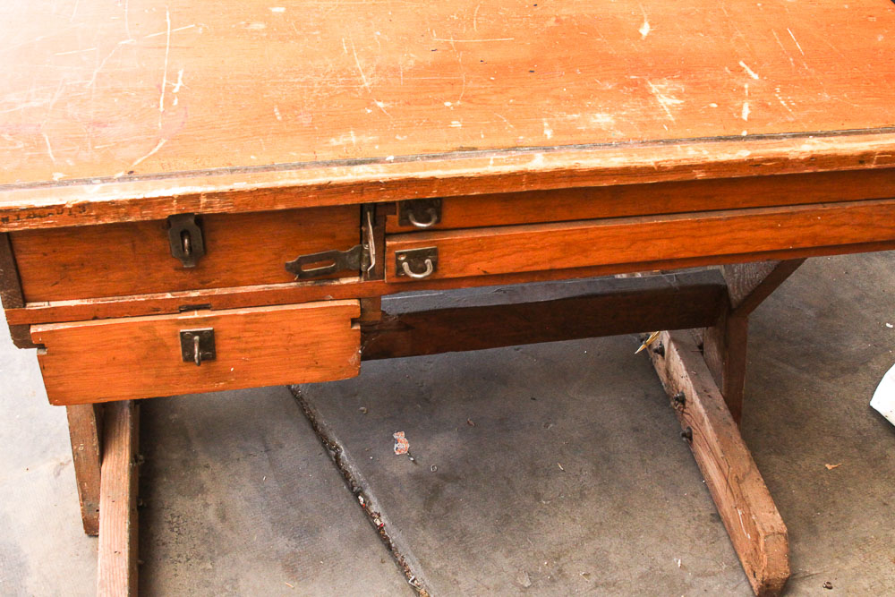 Vintage Wood Work Table