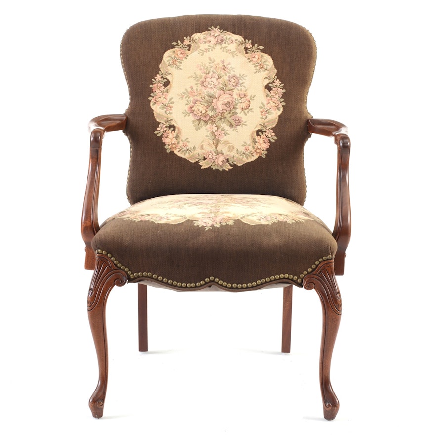Tapestry Upholstered Georgian Style Arm Chair