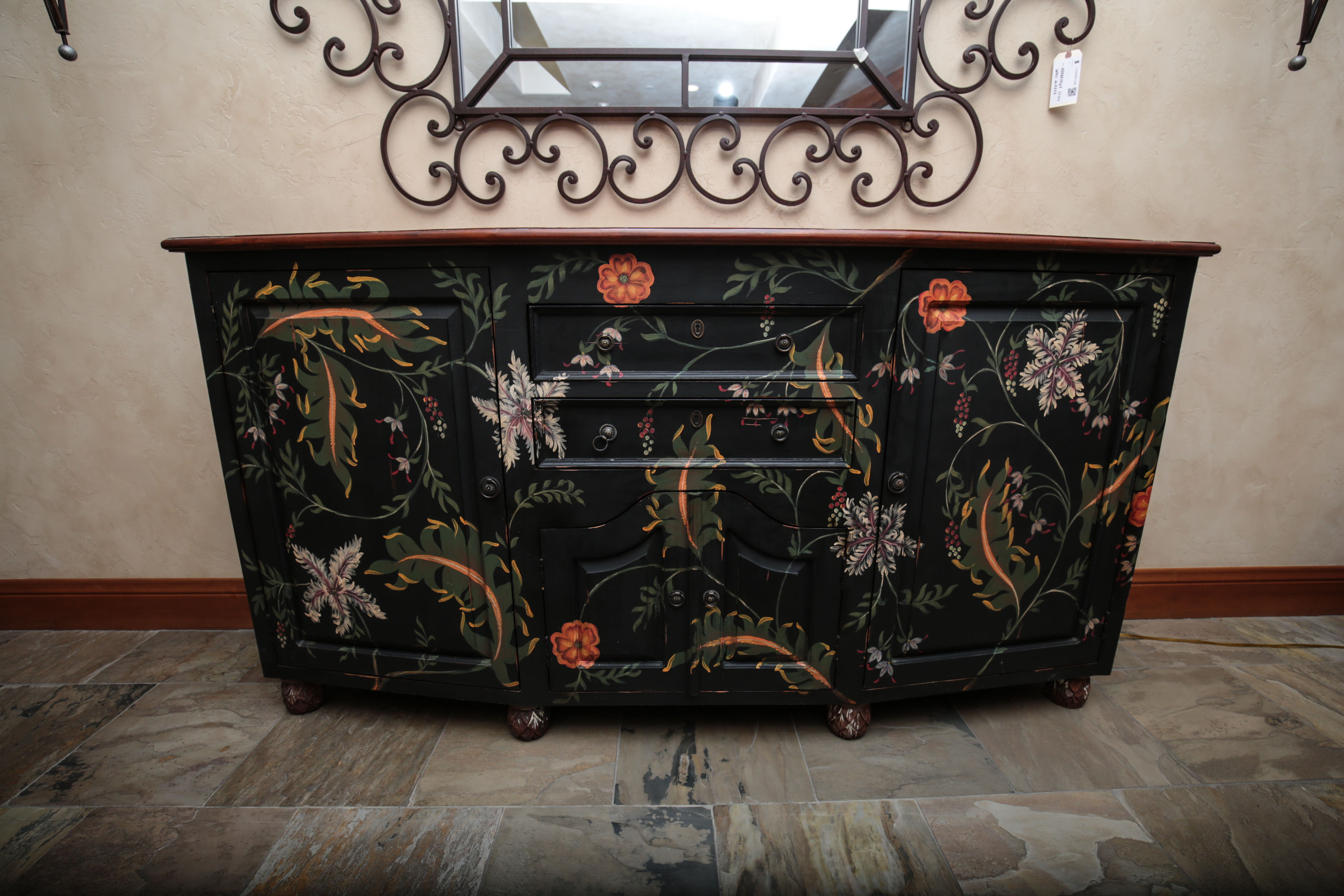Guild Master Hand-Painted Sideboard Cabinet