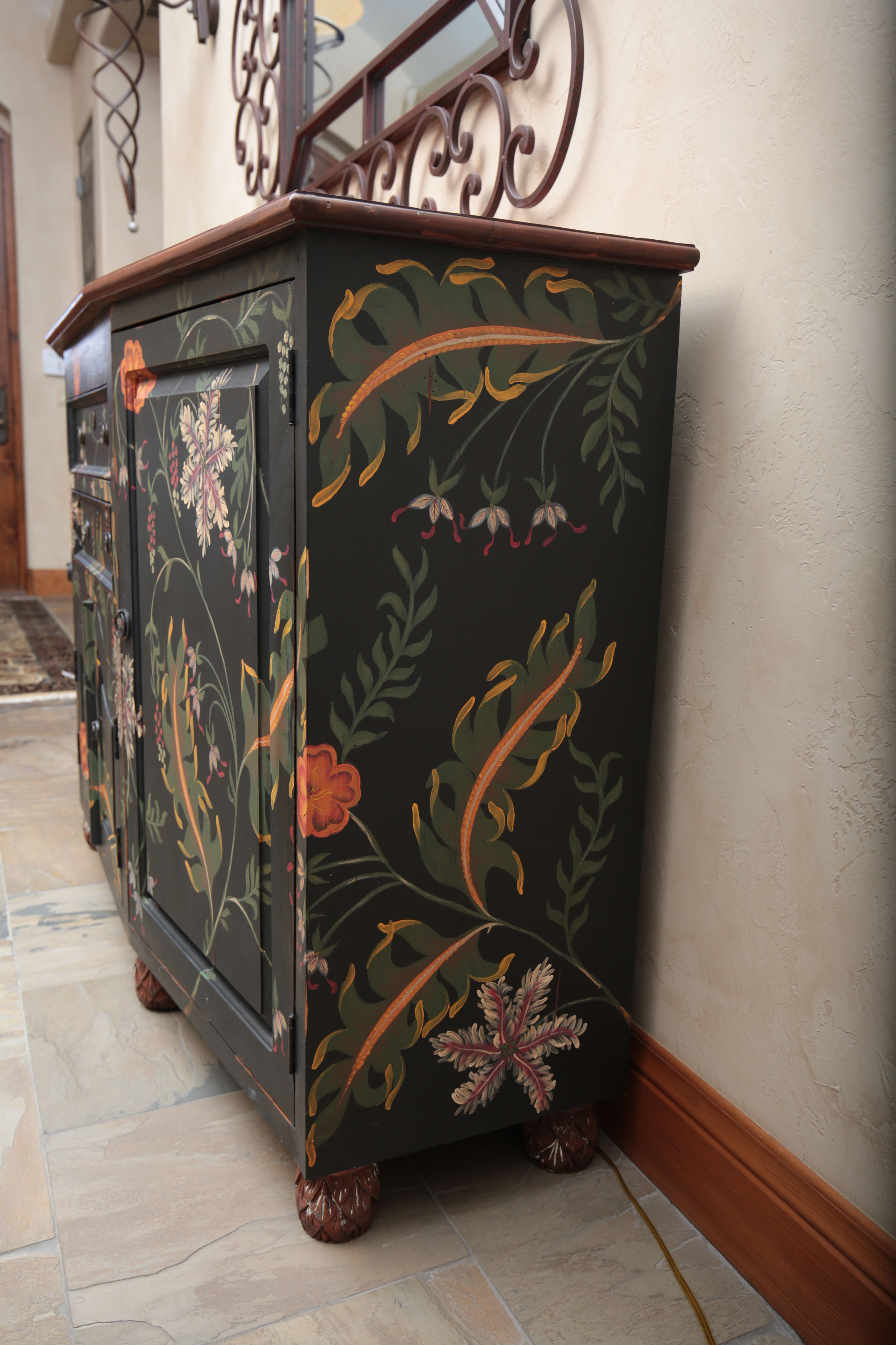 Guild Master Hand-Painted Sideboard Cabinet