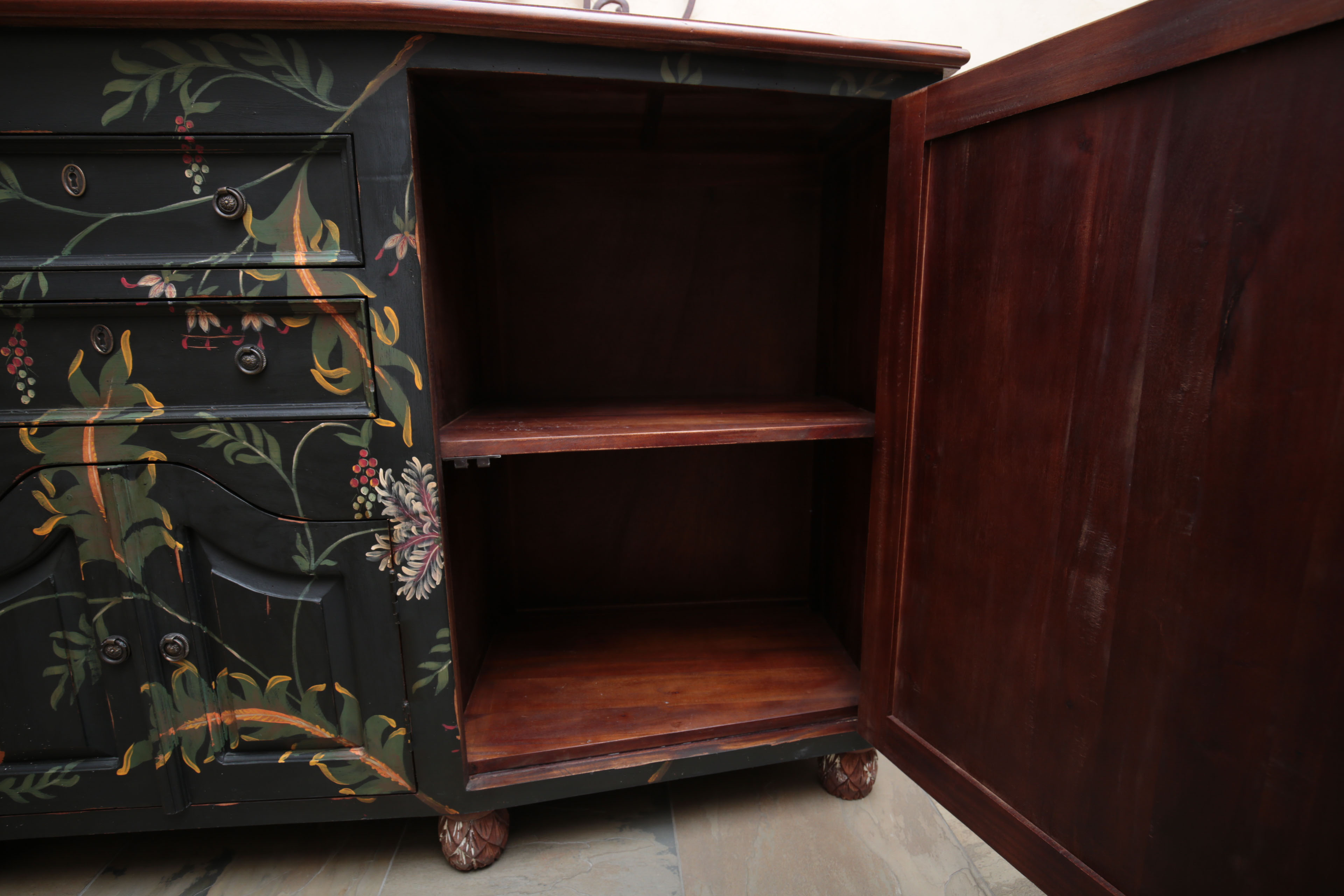 Guild Master Hand-Painted Sideboard Cabinet