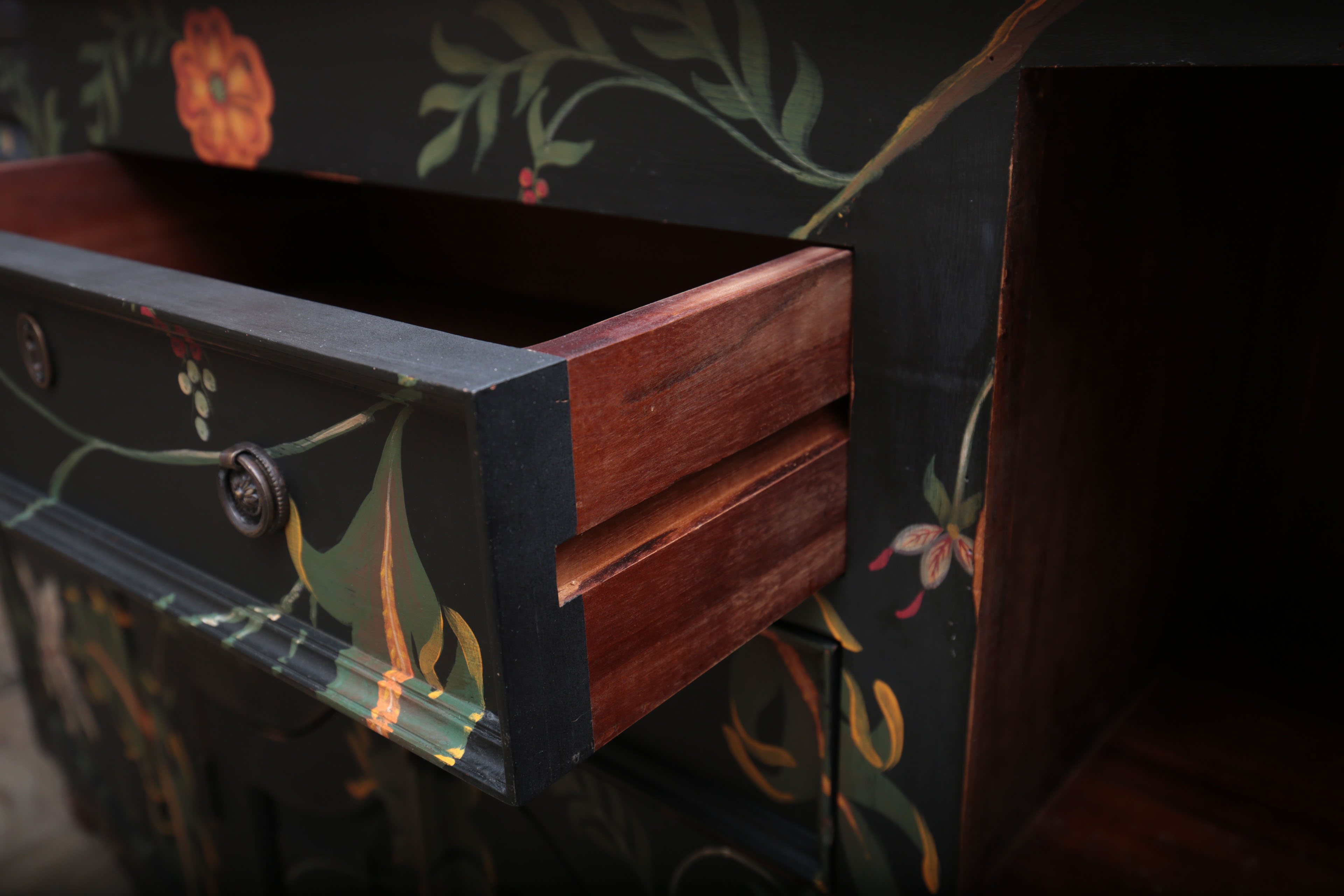 Guild Master Hand-Painted Sideboard Cabinet