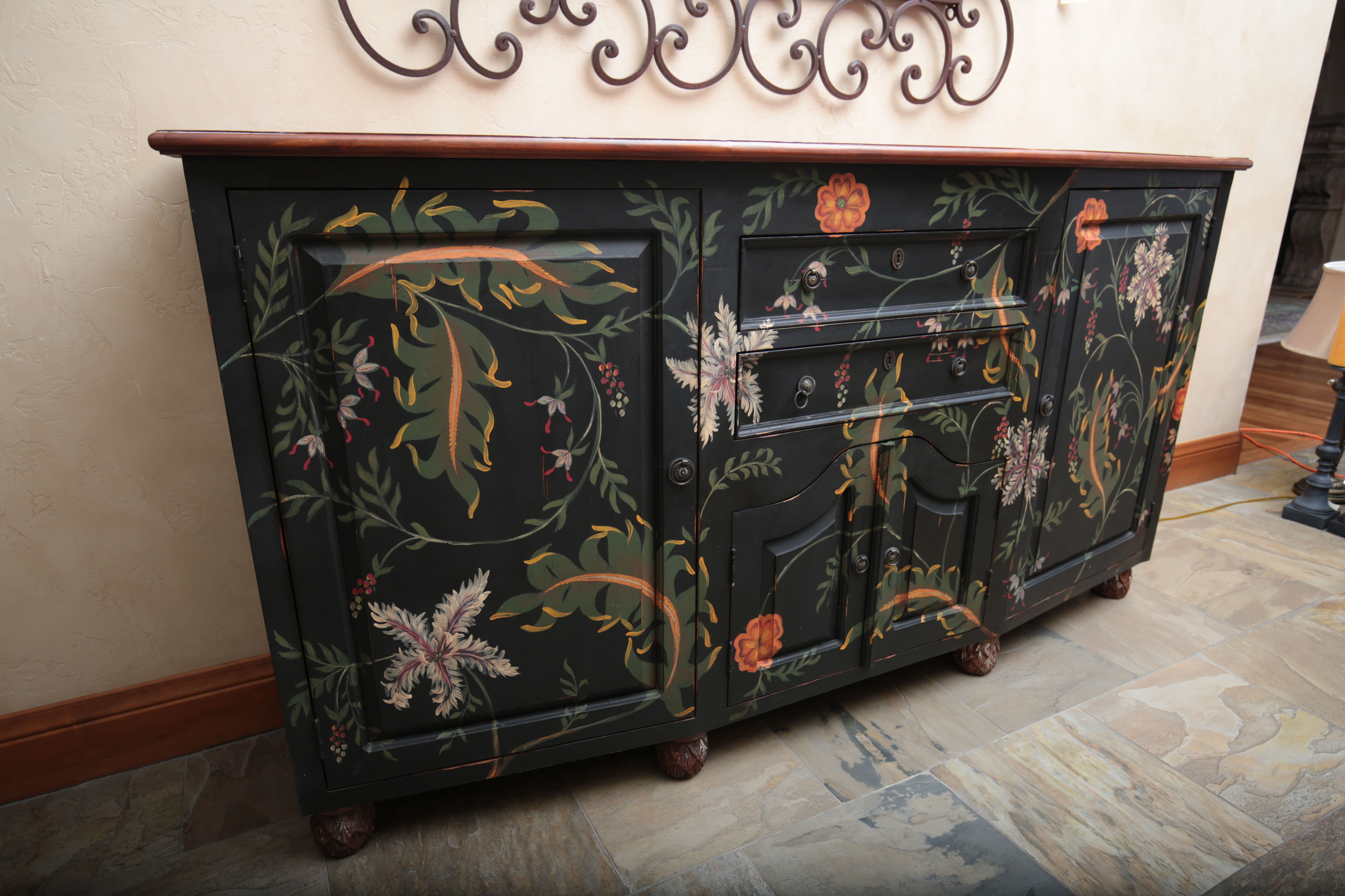 Guild Master Hand-Painted Sideboard Cabinet