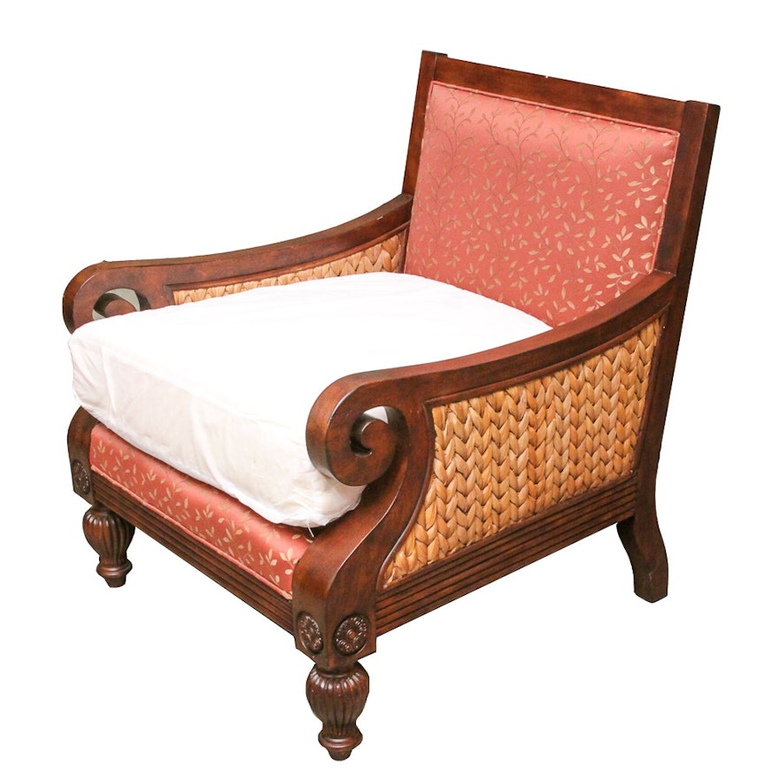 Regency Style Upholstered Arm Chair