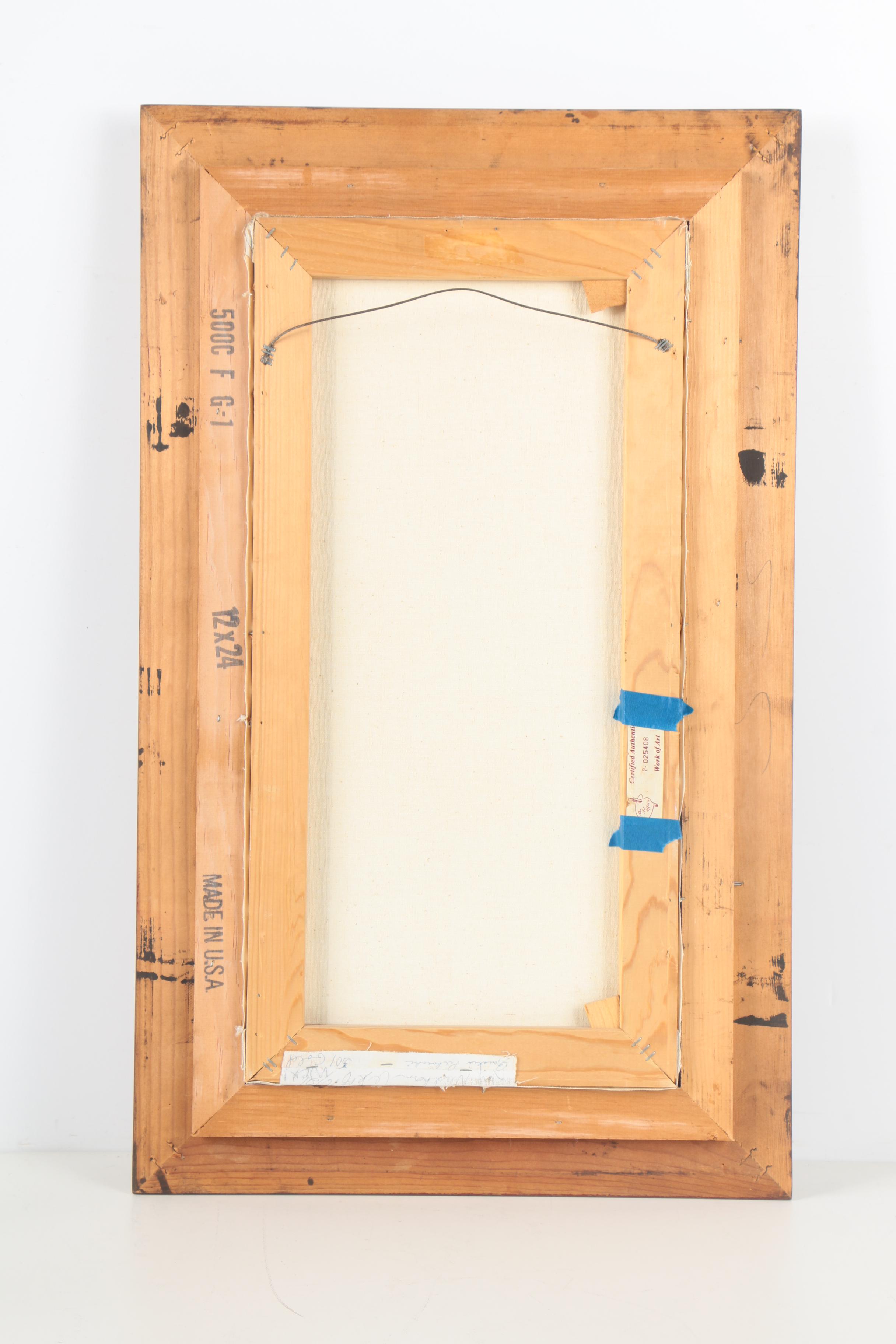 Jim Ford Oil Painting on Canvas of a Harbor Scene