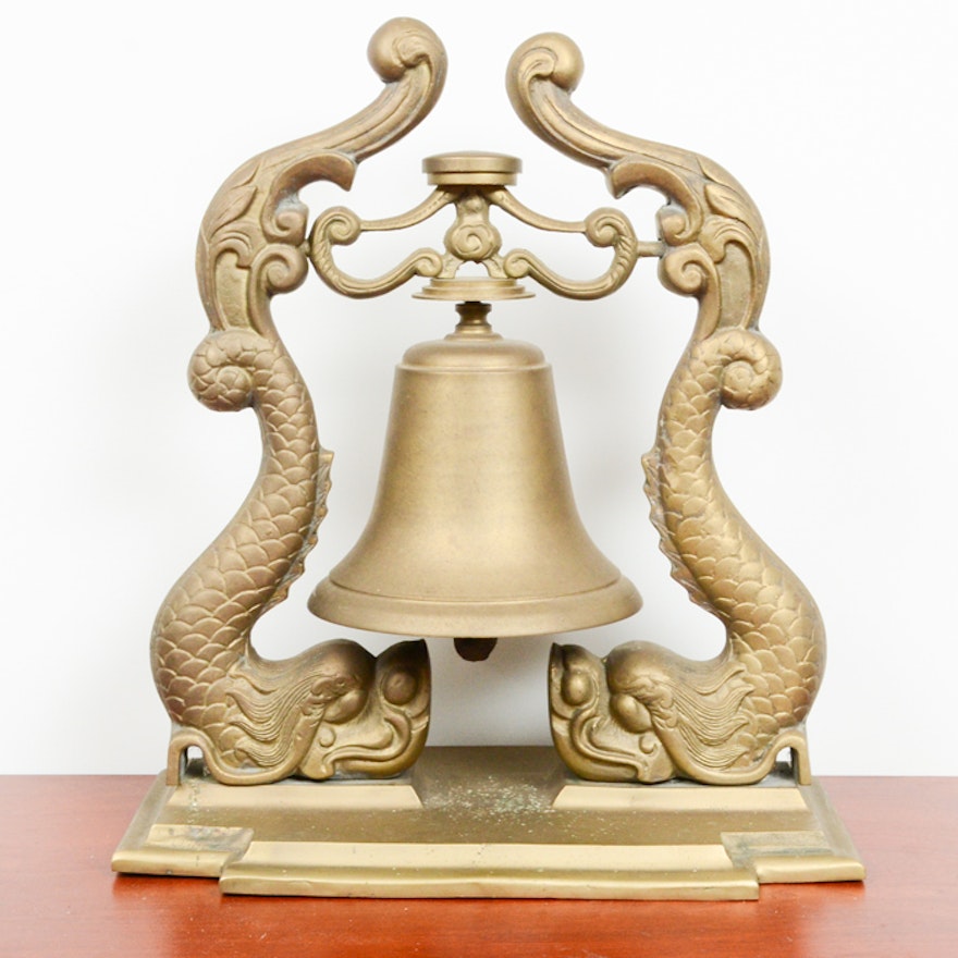 Vintage Cast Brass Dolphin Ship's Bell