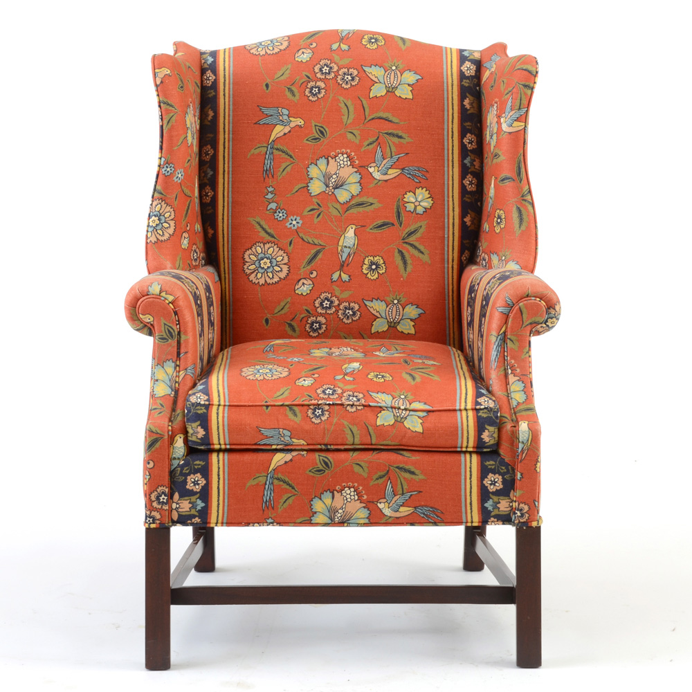 Hickory Chair Company Upholstered Wing Back Armchair