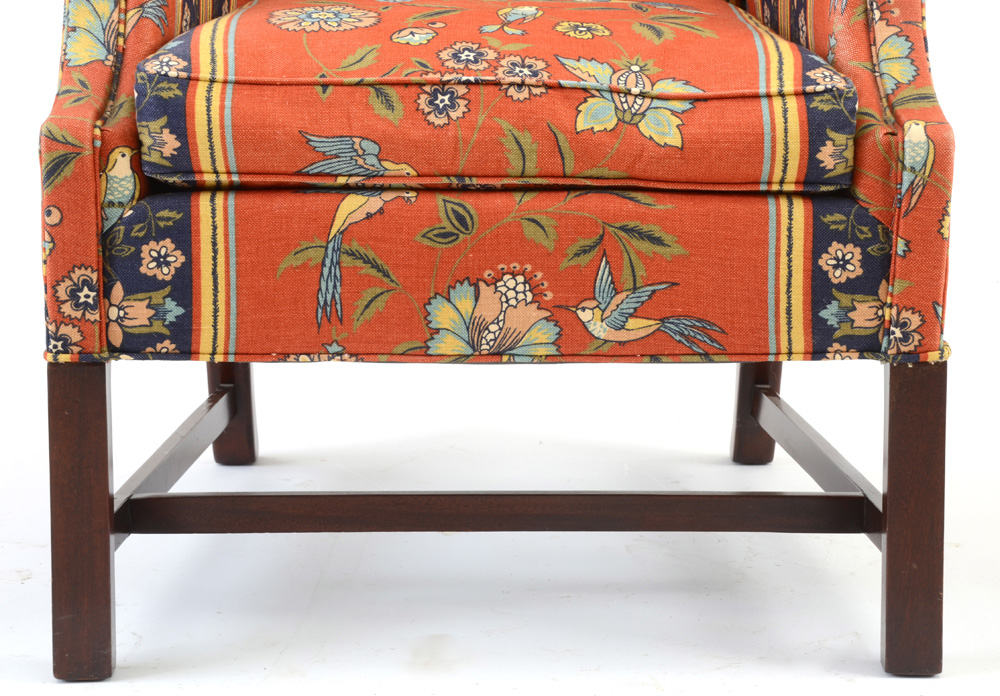 Hickory Chair Company Upholstered Wing Back Armchair