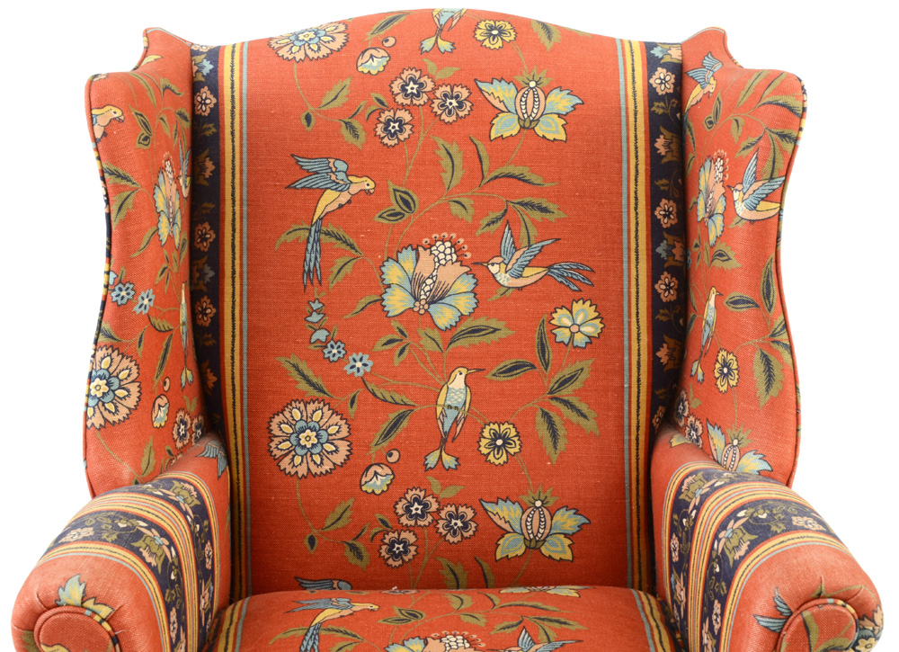 Hickory Chair Company Upholstered Wing Back Armchair