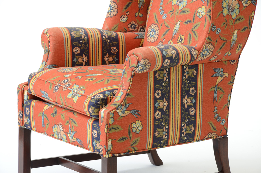 Hickory Chair Company Upholstered Wing Back Armchair