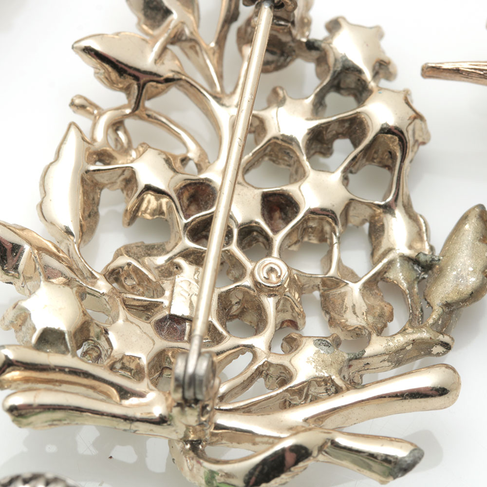 Vintage Gold Tone Colorful Stone Costume Jewelry Including Lisner and Beau Jewels