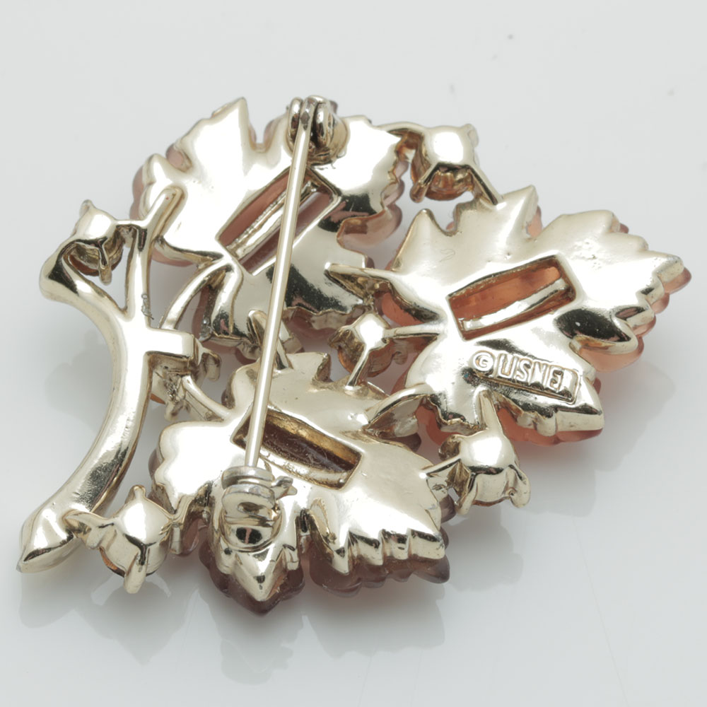 Vintage Gold Tone Colorful Stone Costume Jewelry Including Lisner and Beau Jewels