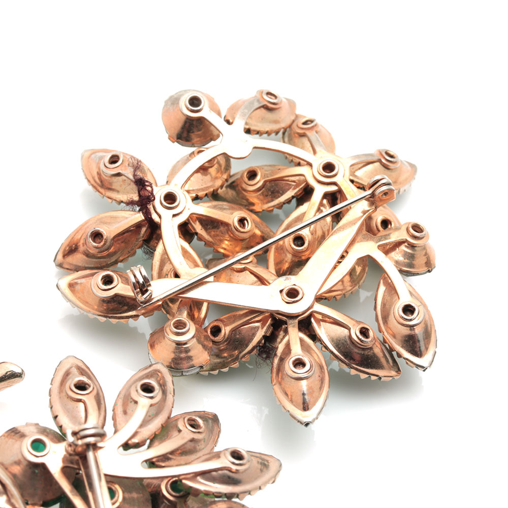 Vintage Gold Tone Colorful Stone Costume Jewelry Including Lisner and Beau Jewels