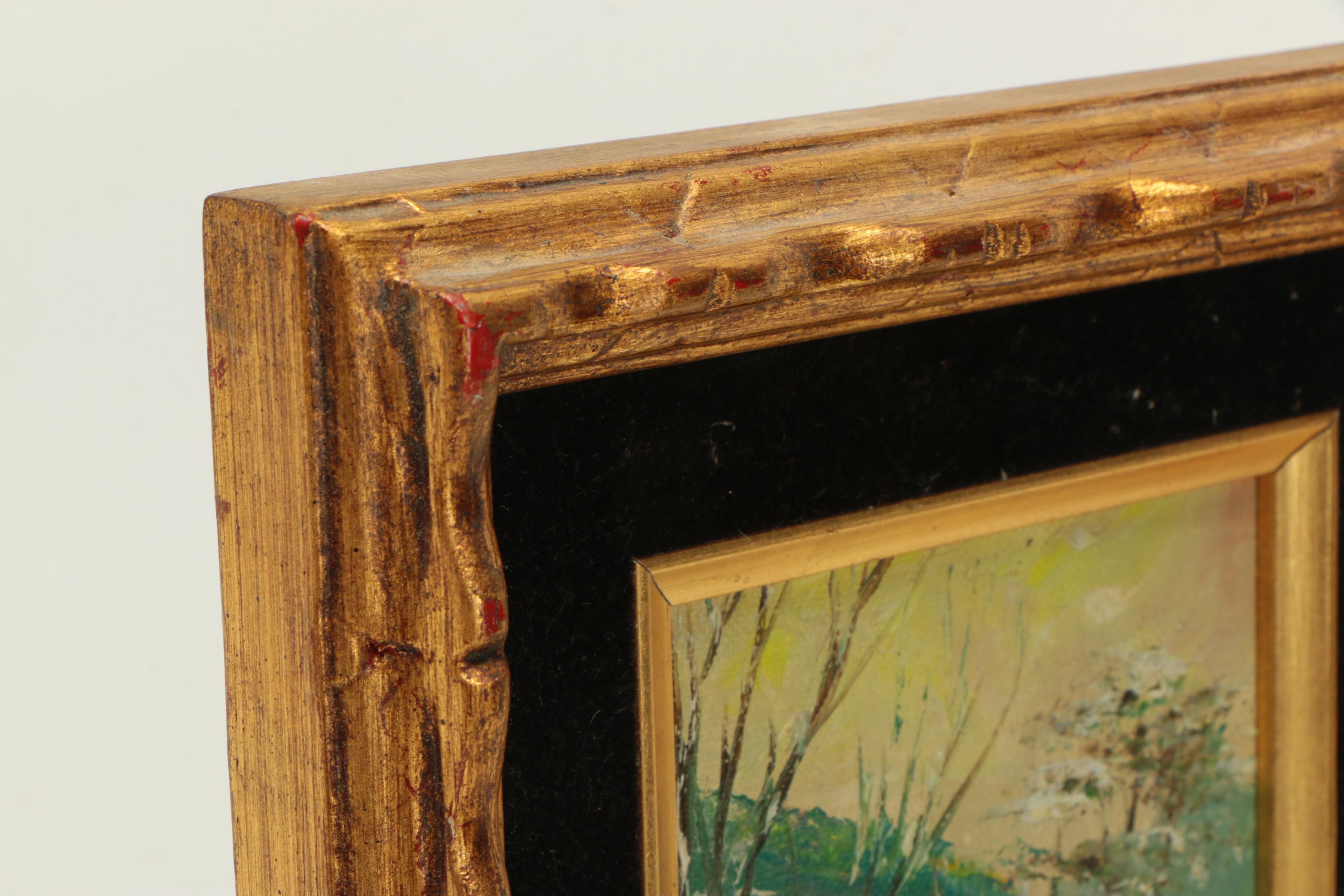 Riccardo Tosti Oil Painting on Canvas Board Winter Landscape