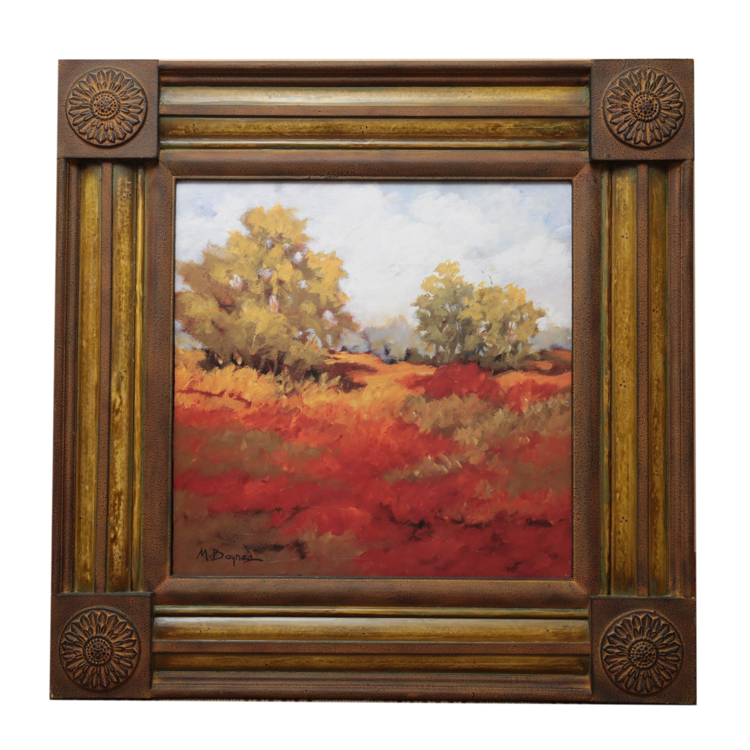 M. Baynes Original Framed Landscape Oil Painting