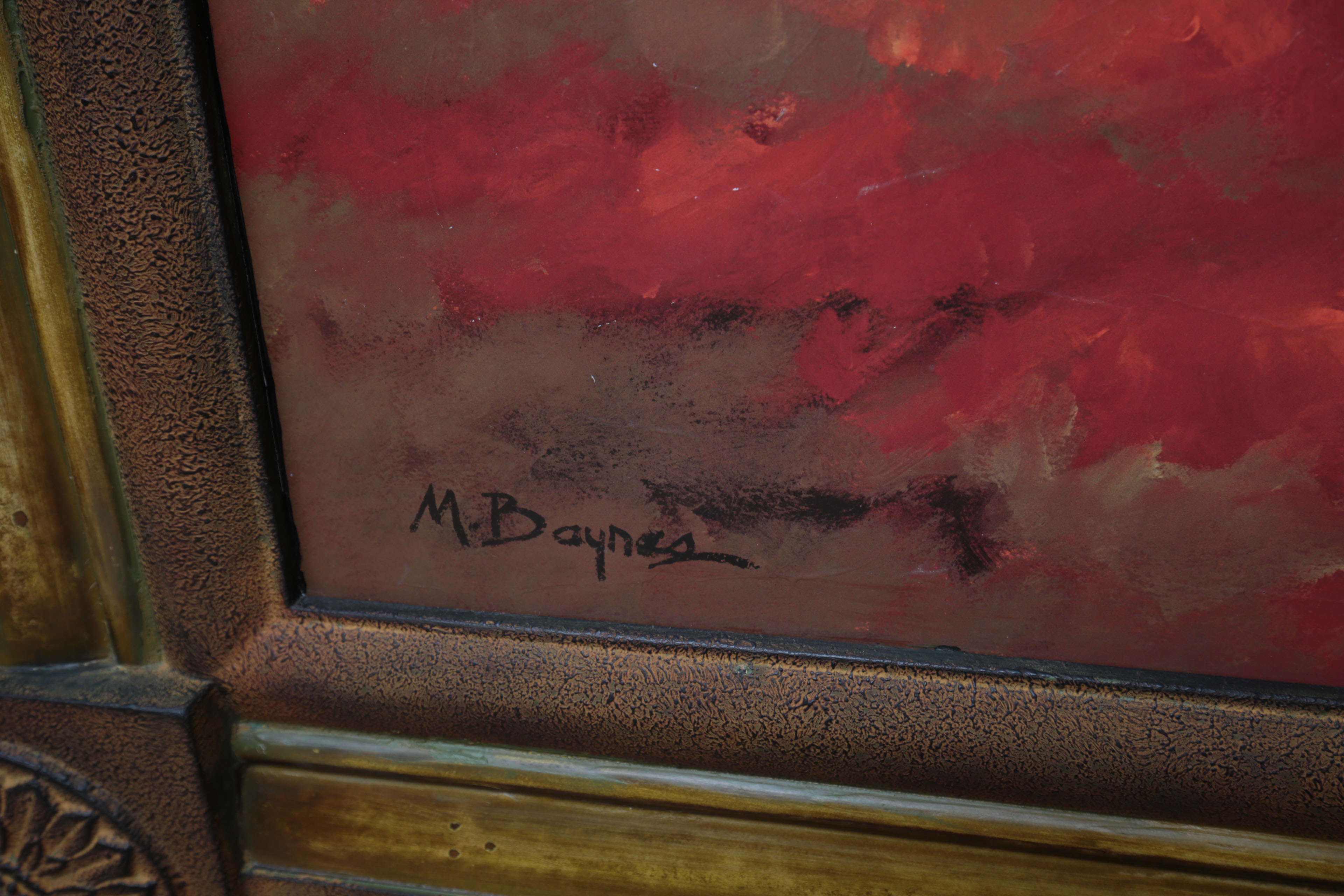 M. Baynes Original Framed Landscape Oil Painting