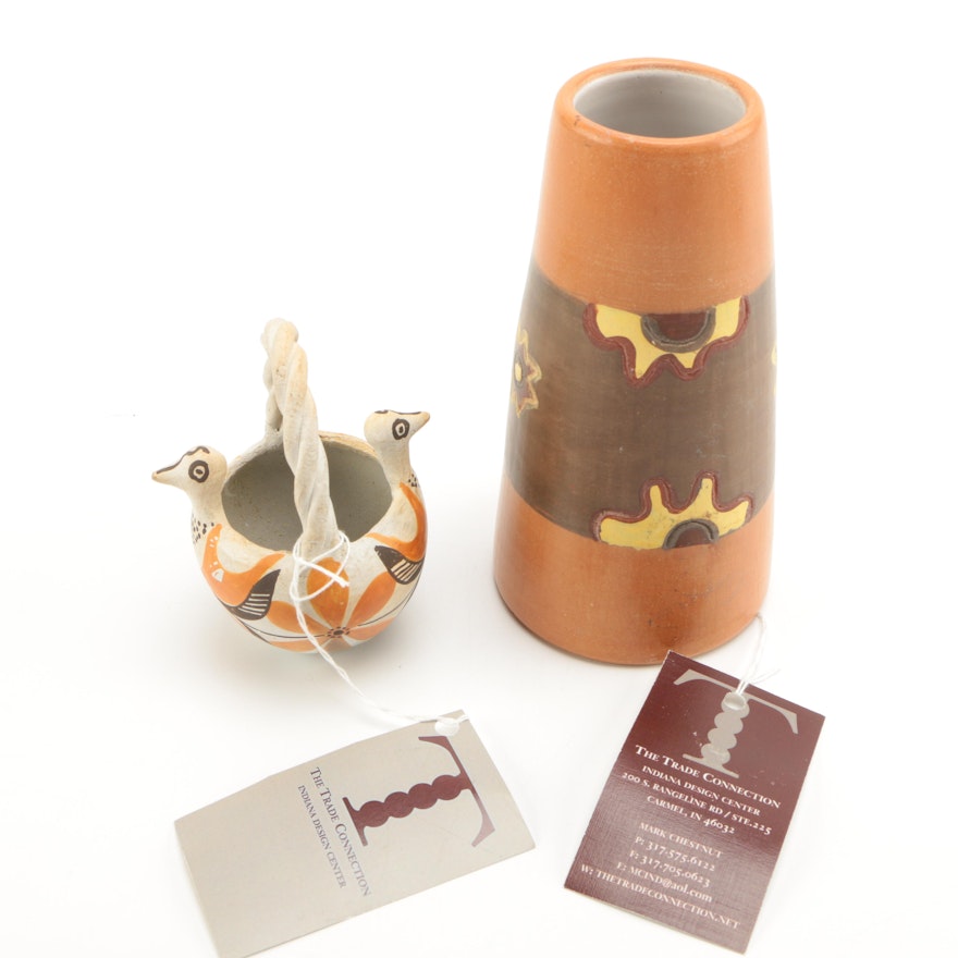 Acoma Pueblo Ceramic Miniature and Urubamba Vase