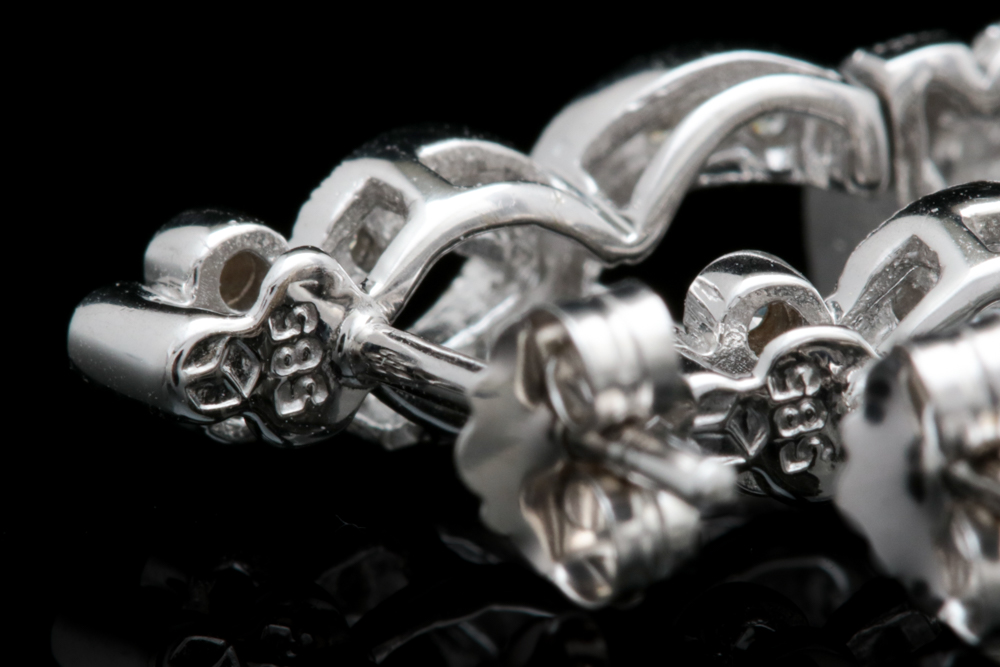 14K White Gold and 0.50 CTW Diamond Tassle Drop Earrings